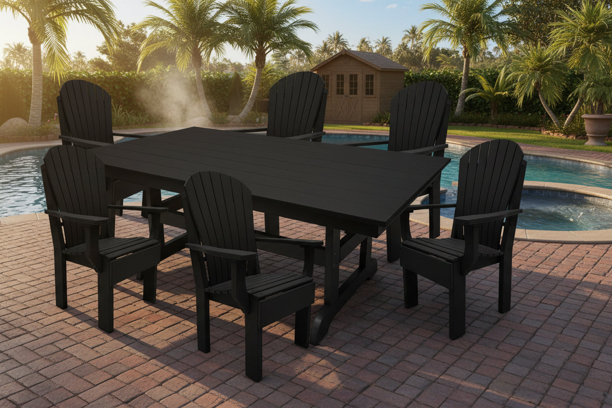 7-Piece Farmhouse Adirondack Dining Table Set