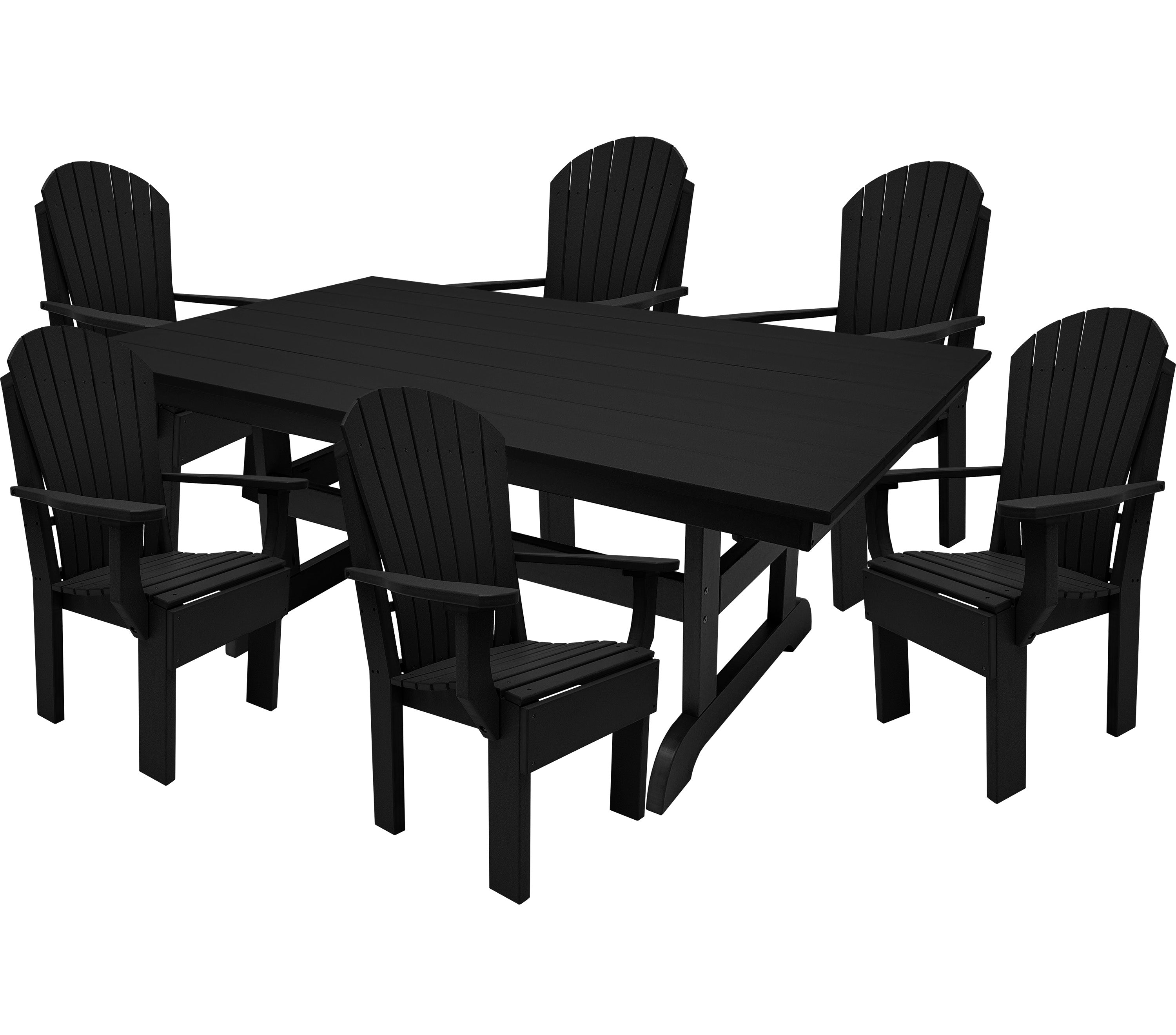 7-Piece Farmhouse Adirondack Dining Table Set