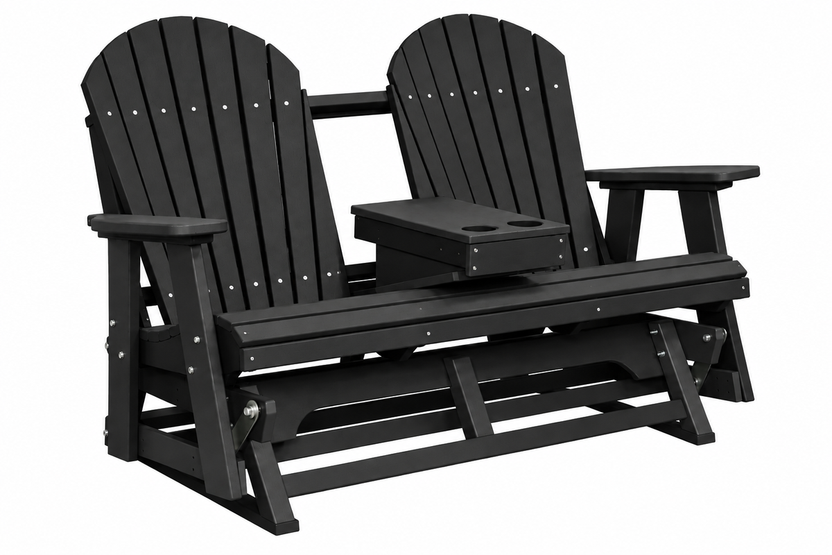 Adirondack 5'ft Glider With Flip-Down Console with Cupholders