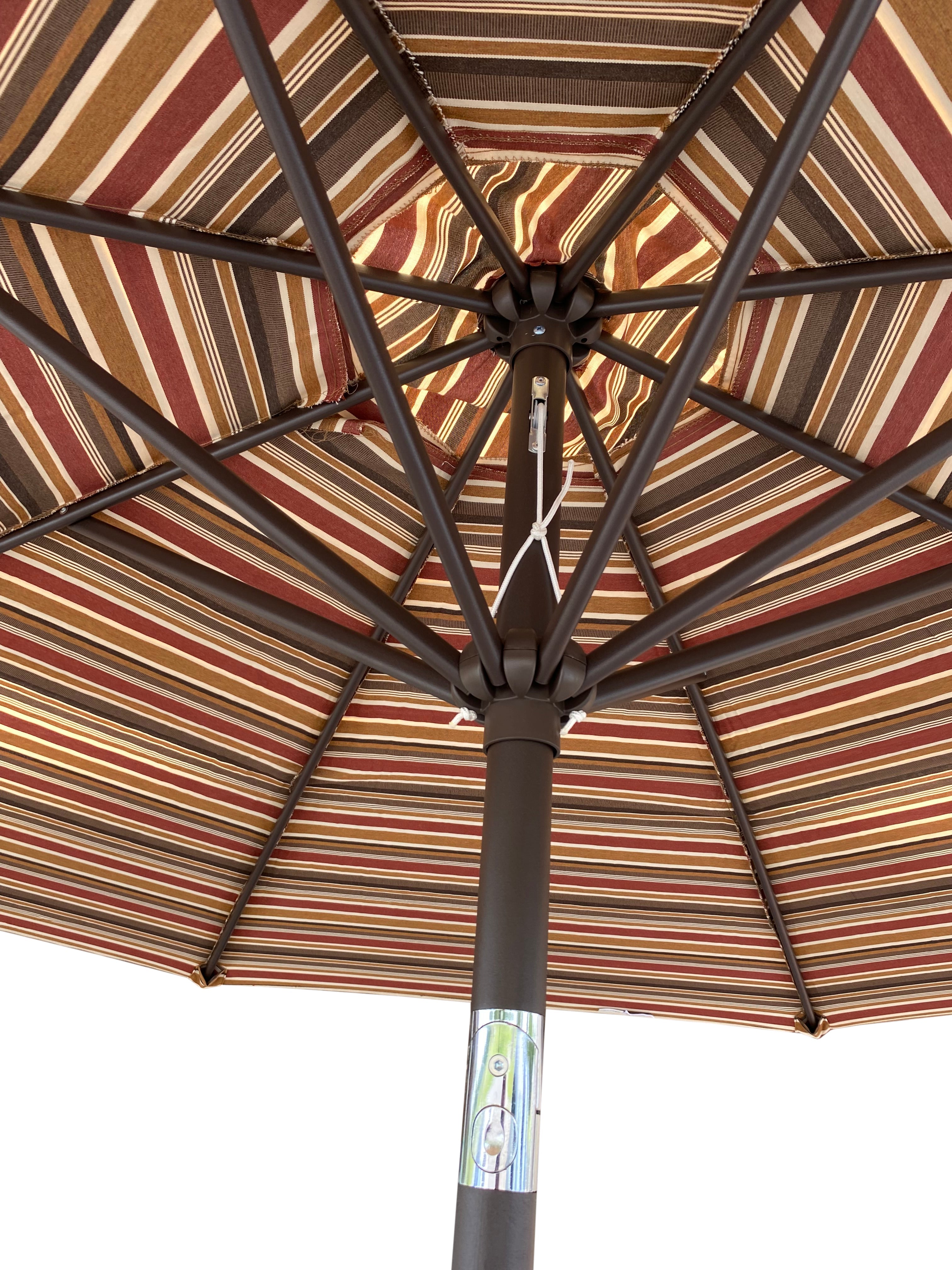 DURAWEATHER POLY® 9'ft Patio Umbrella Push Button Tilt Double Wind Vents Includes Base in Sunbrella Fabrics