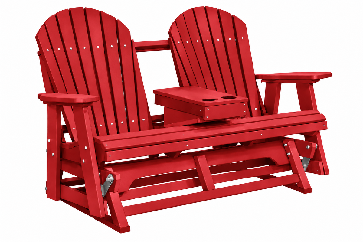 Adirondack 5'ft Glider With Flip-Down Console with Cupholders