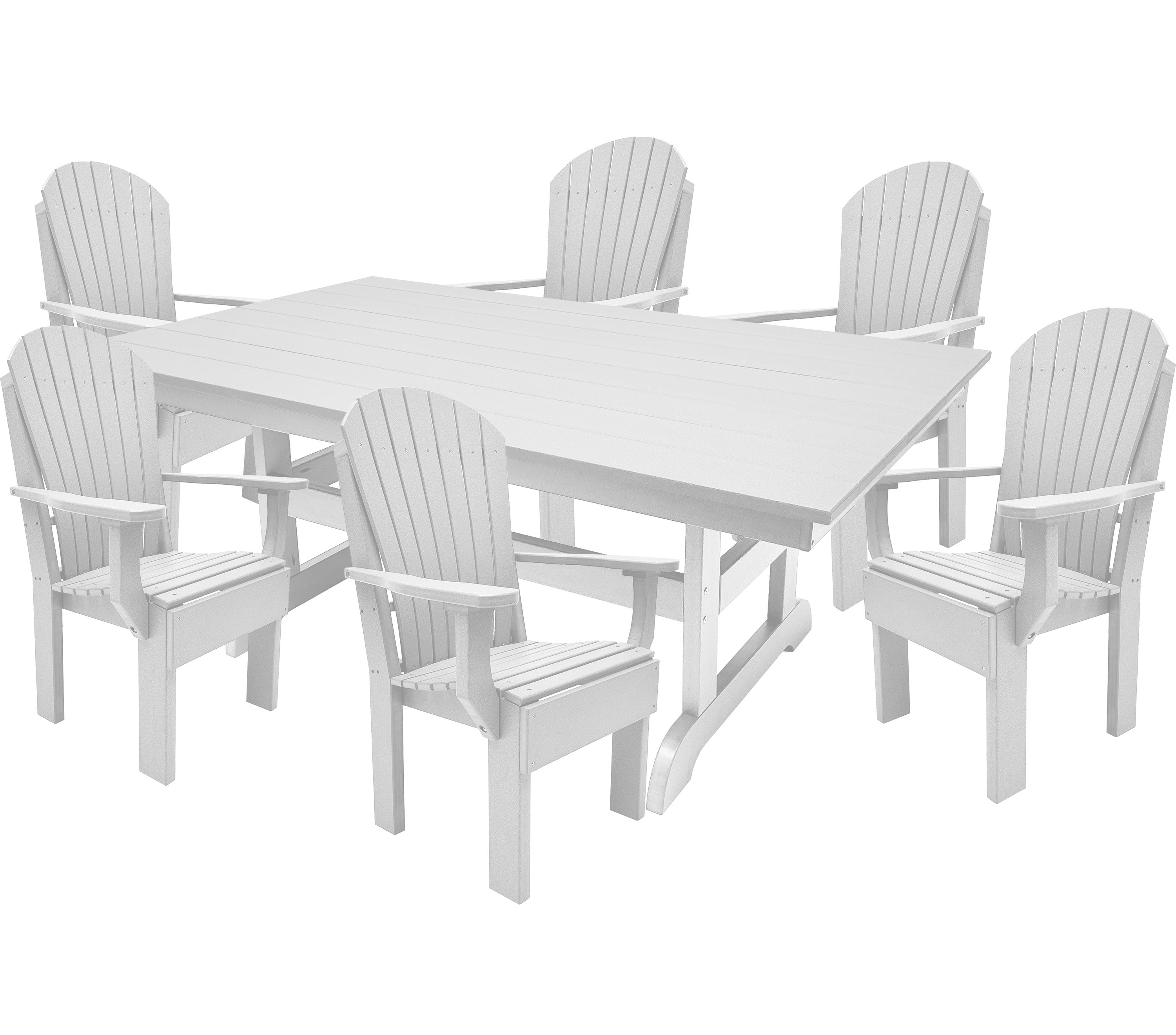 7-Piece Farmhouse Adirondack Dining Table Set