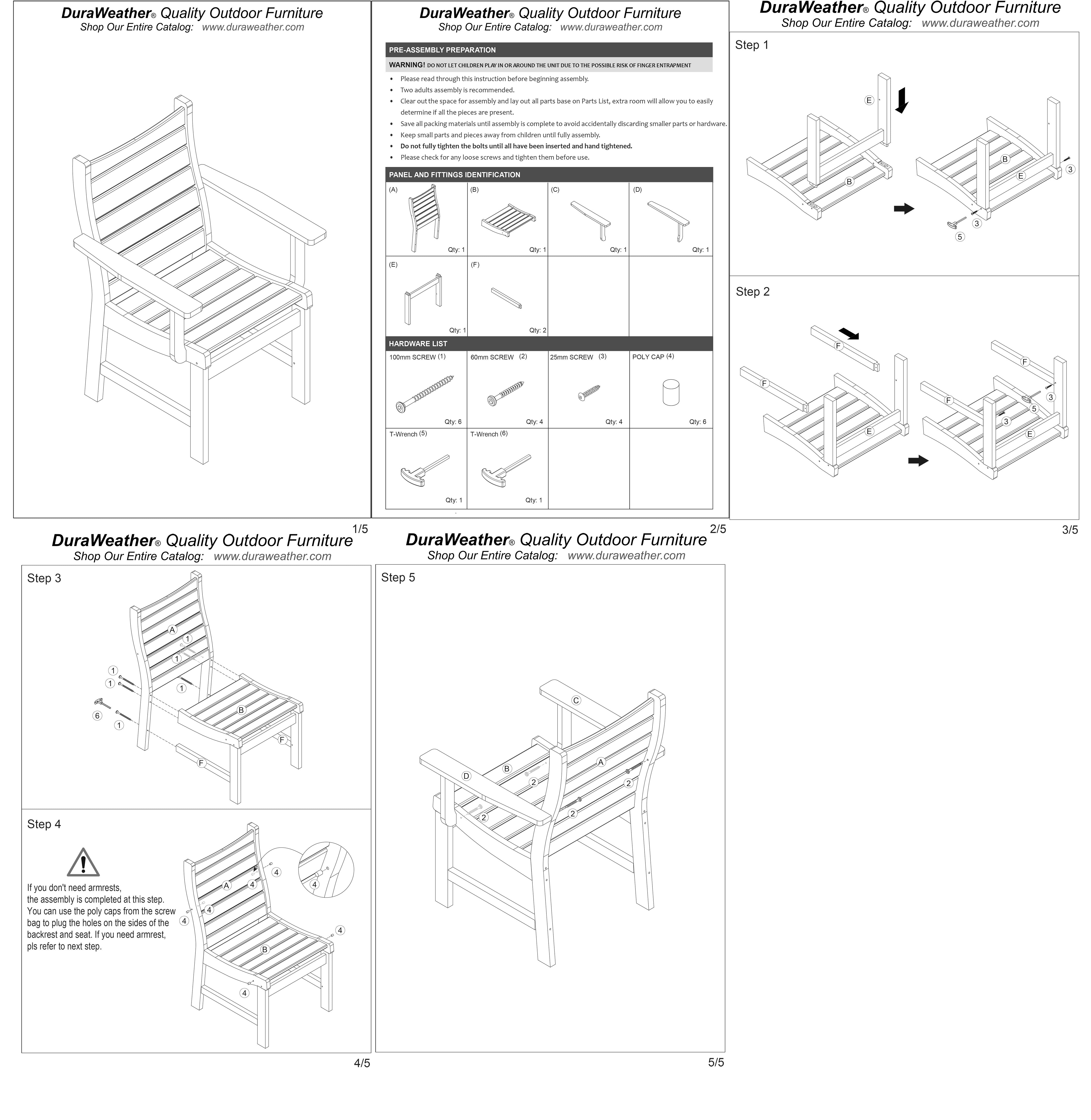 DURAWEATHER POLY® 7-Piece Brookshire Dining Table Set