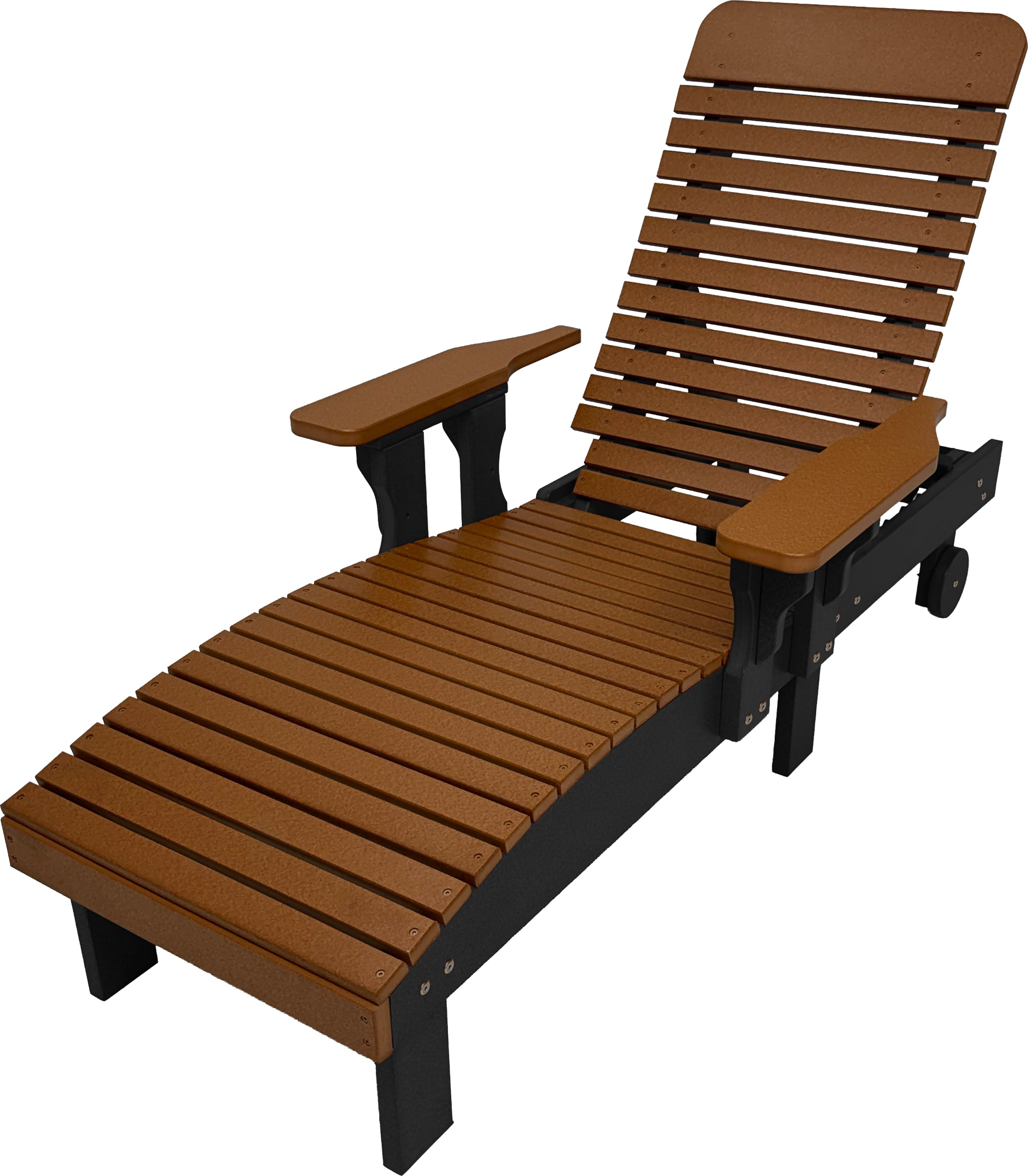 Traditional Chaise Lounge With Wheels And Adjustable Back