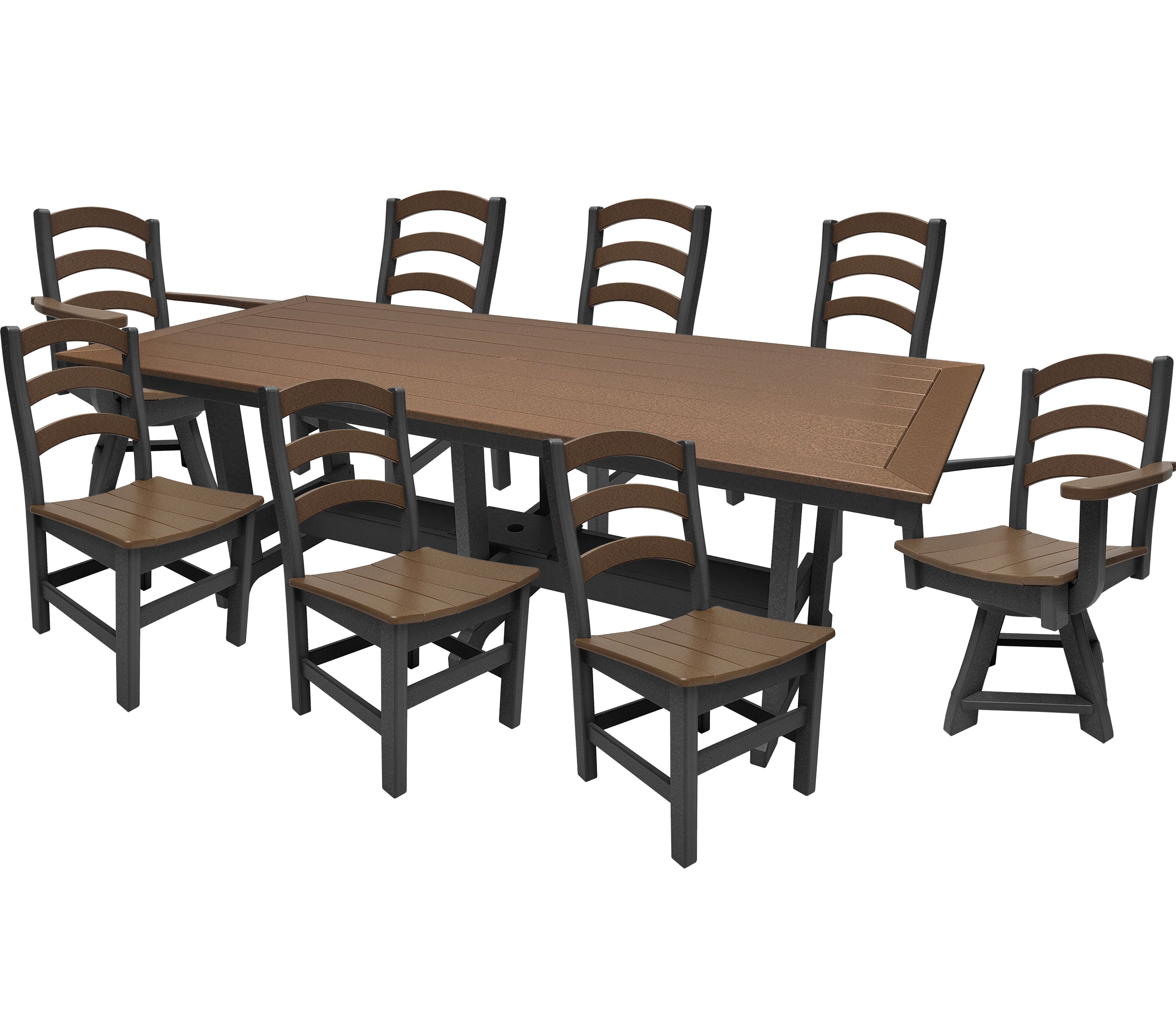 9-Piece Gardenia Dining Set With Two Swivel Chairs