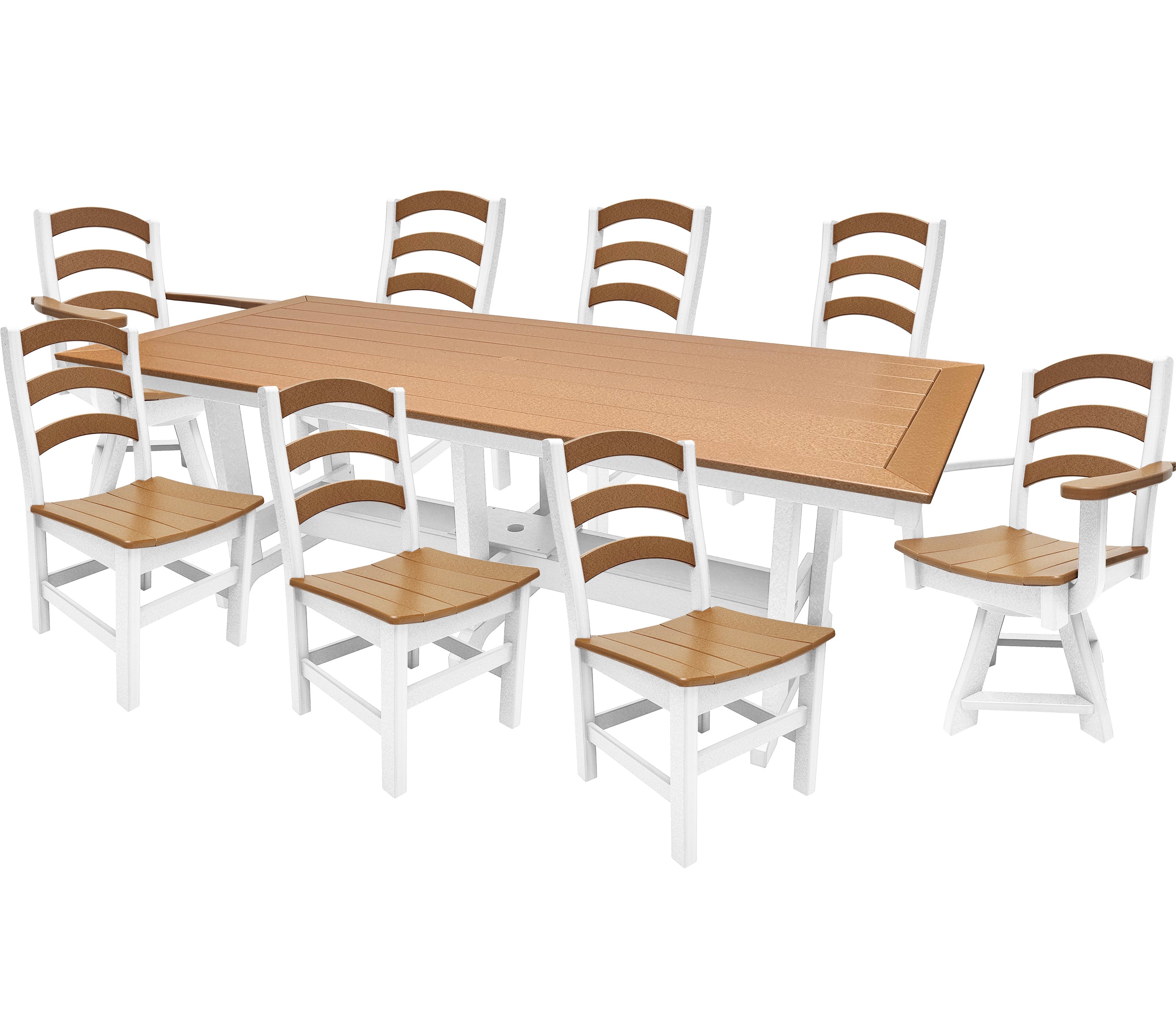 9-Piece Gardenia Dining Set With Two Swivel Chairs