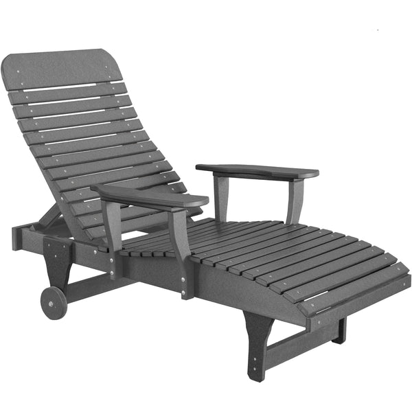 duraweather polywood grey adjustable chaise lounge with wheels