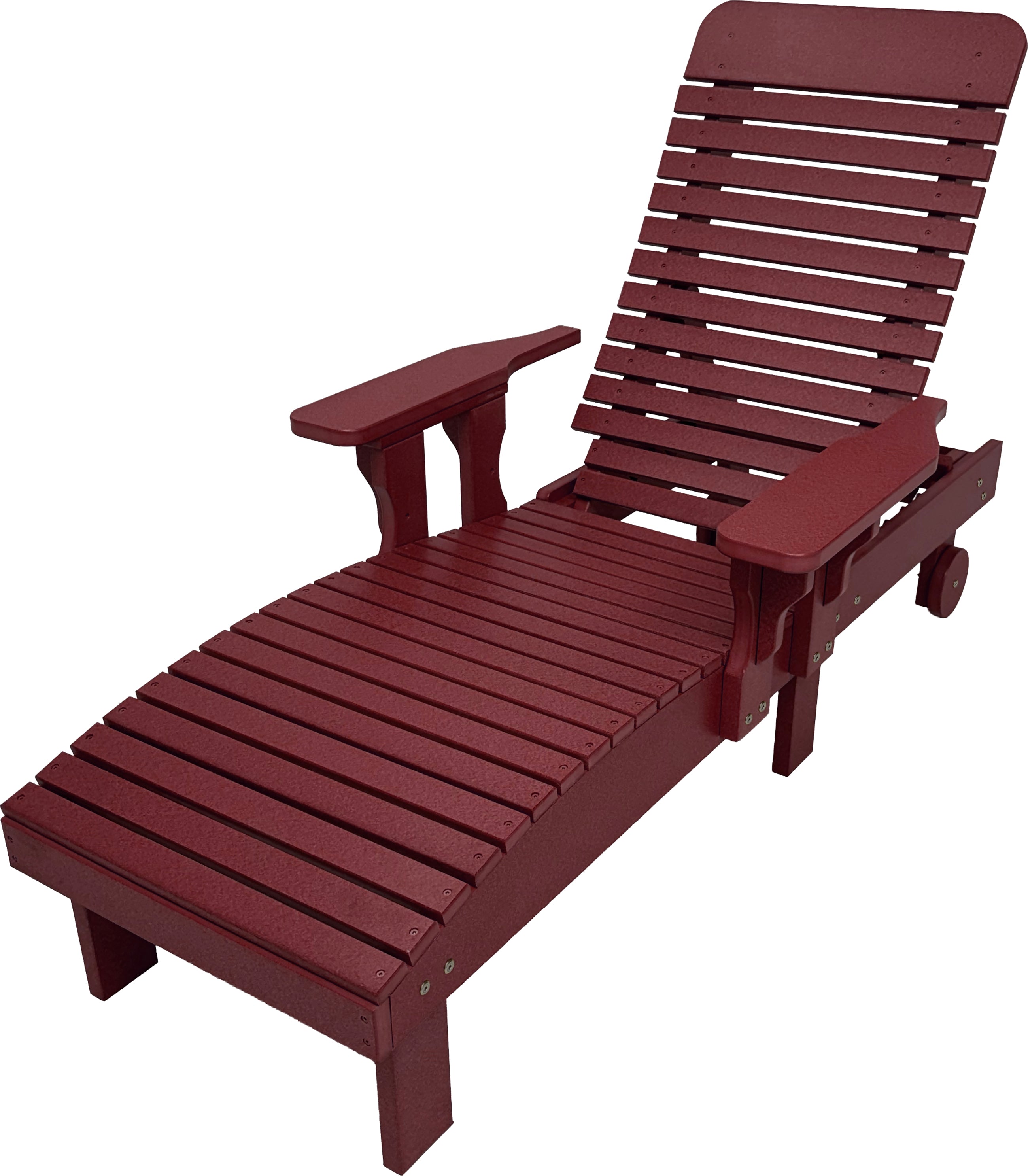 Traditional Chaise Lounge With Wheels And Adjustable Back