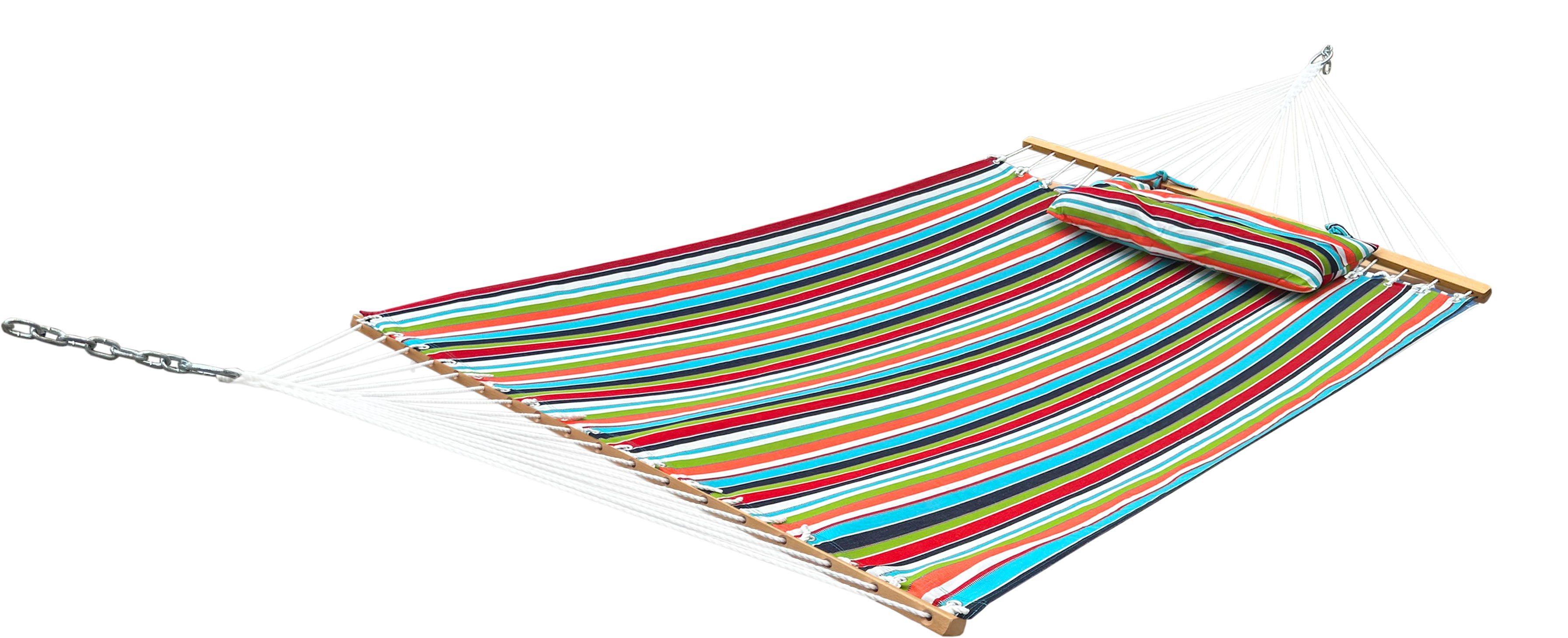 DURAWEATHER POLY® Hammock with Hardwood Arc Stand and Pillow in Sunbrella Fabrics