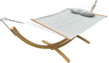 Large Sunbrella® Quick Dry Hammock with Deluxe-sized Pillow With Hardwood Arc Stand