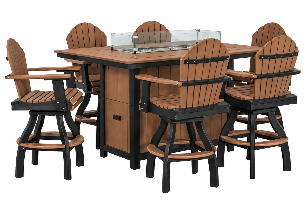 7-Piece Nantucket Counter Height Fire Pit Table Set