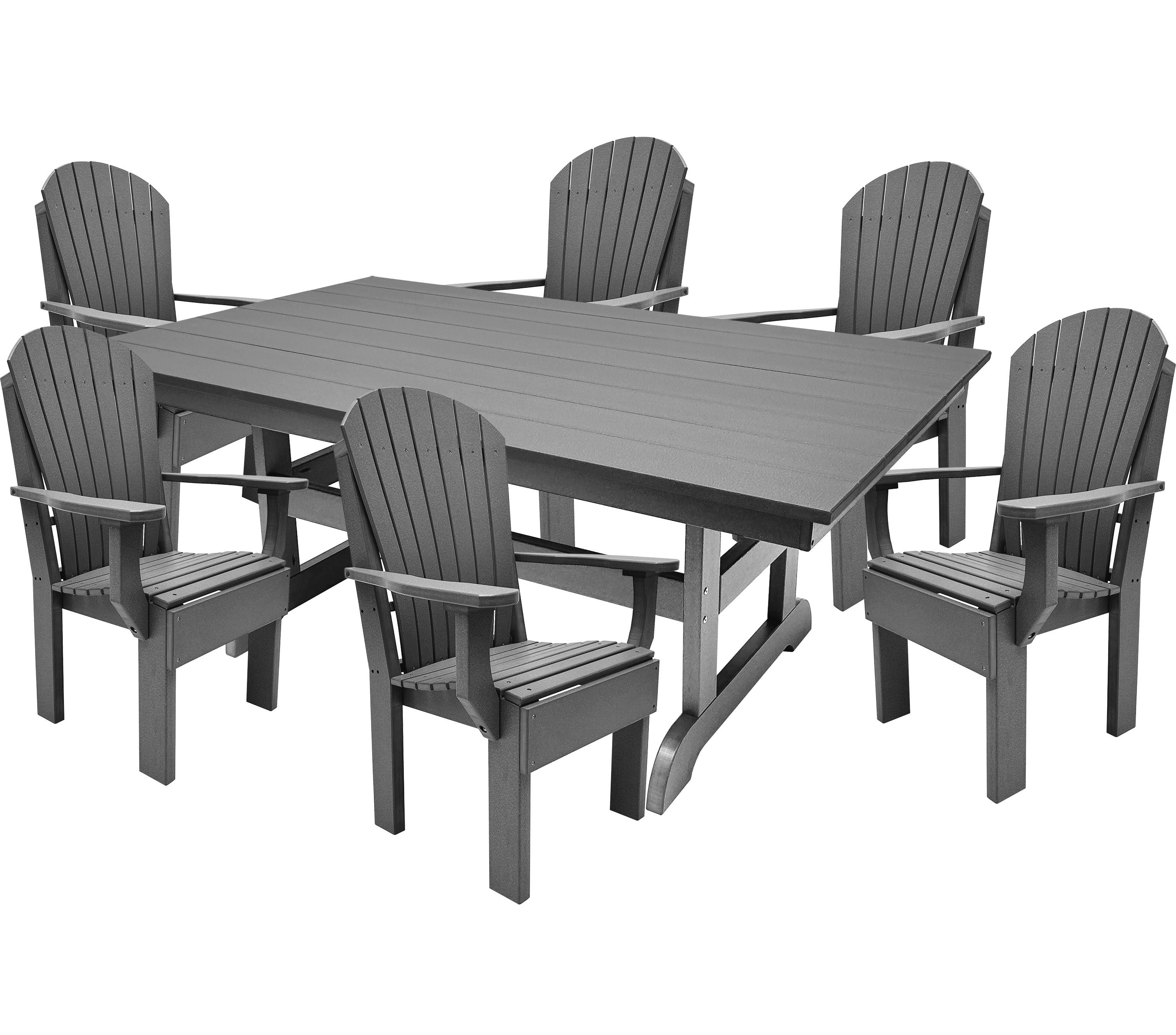 7-Piece Farmhouse Adirondack Dining Table Set