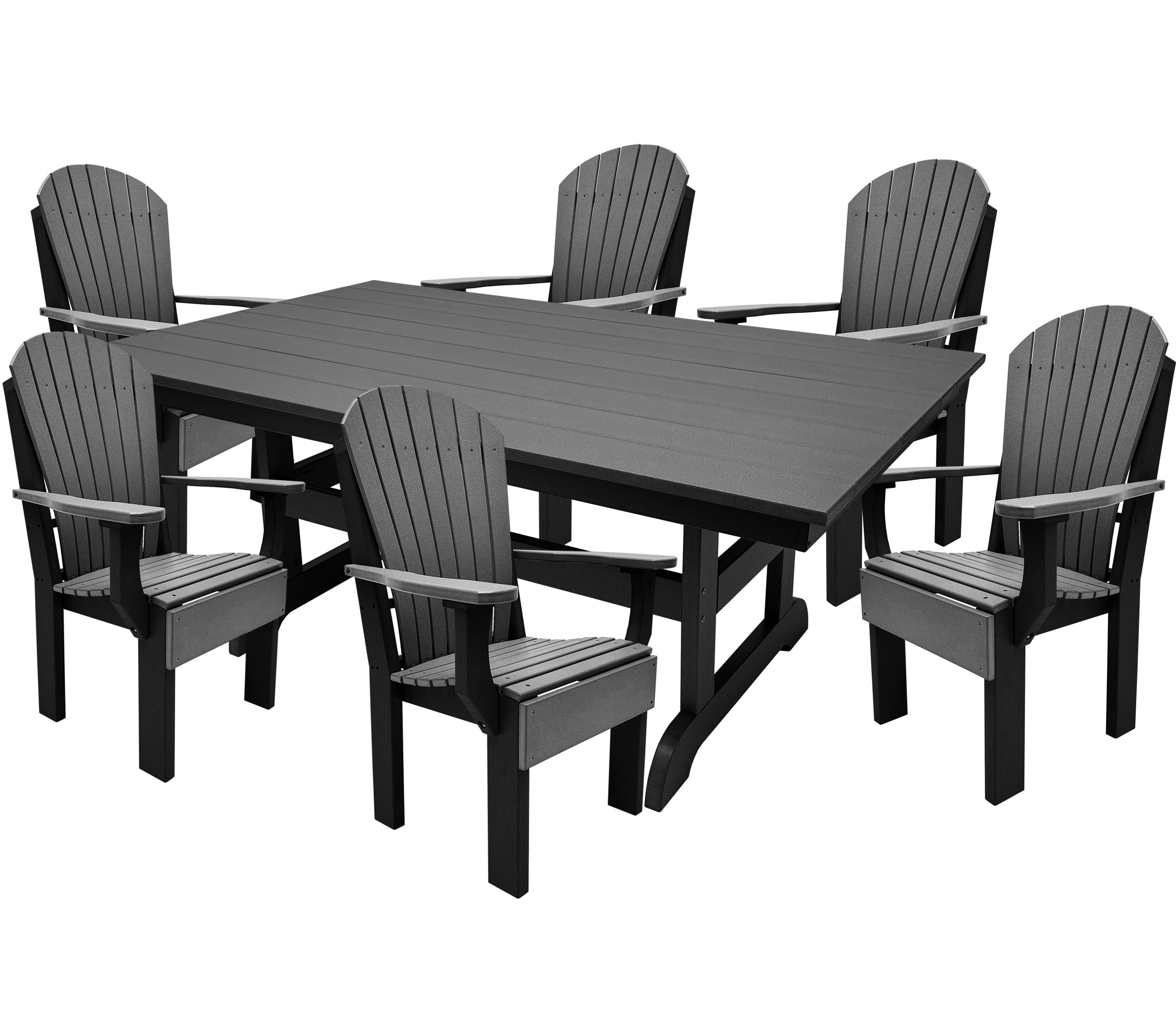 7-Piece Farmhouse Adirondack Dining Table Set