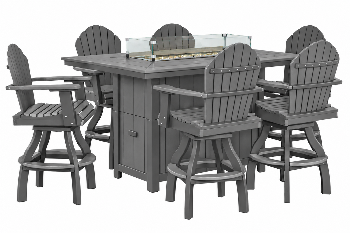 7-Piece Nantucket Counter Height Fire Pit Table Set