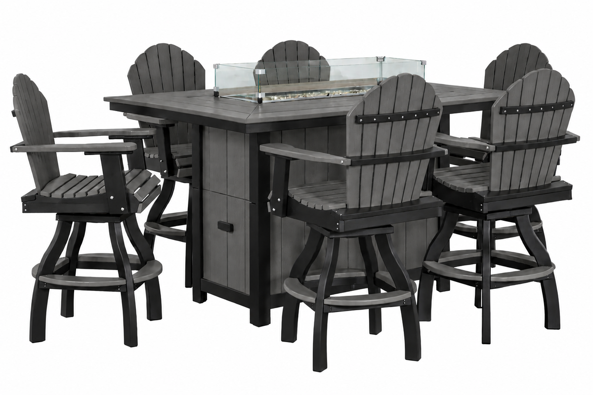 7-Piece Nantucket Counter Height Fire Pit Table Set