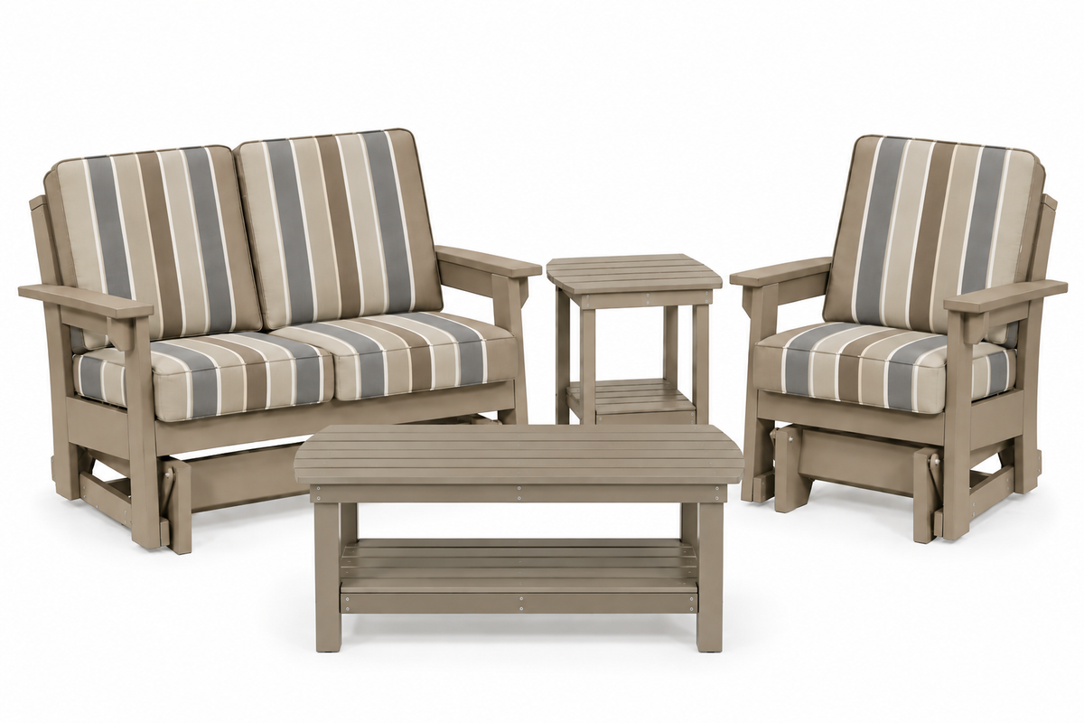 4- Piece Malibu Lounge Gliders Set - Sunbrella® Fabric