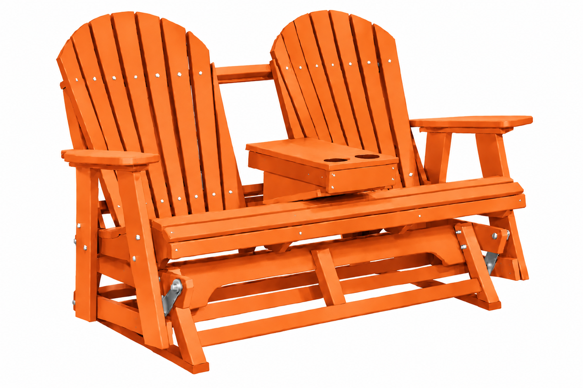 Adirondack 5'ft Glider With Flip-Down Console with Cupholders