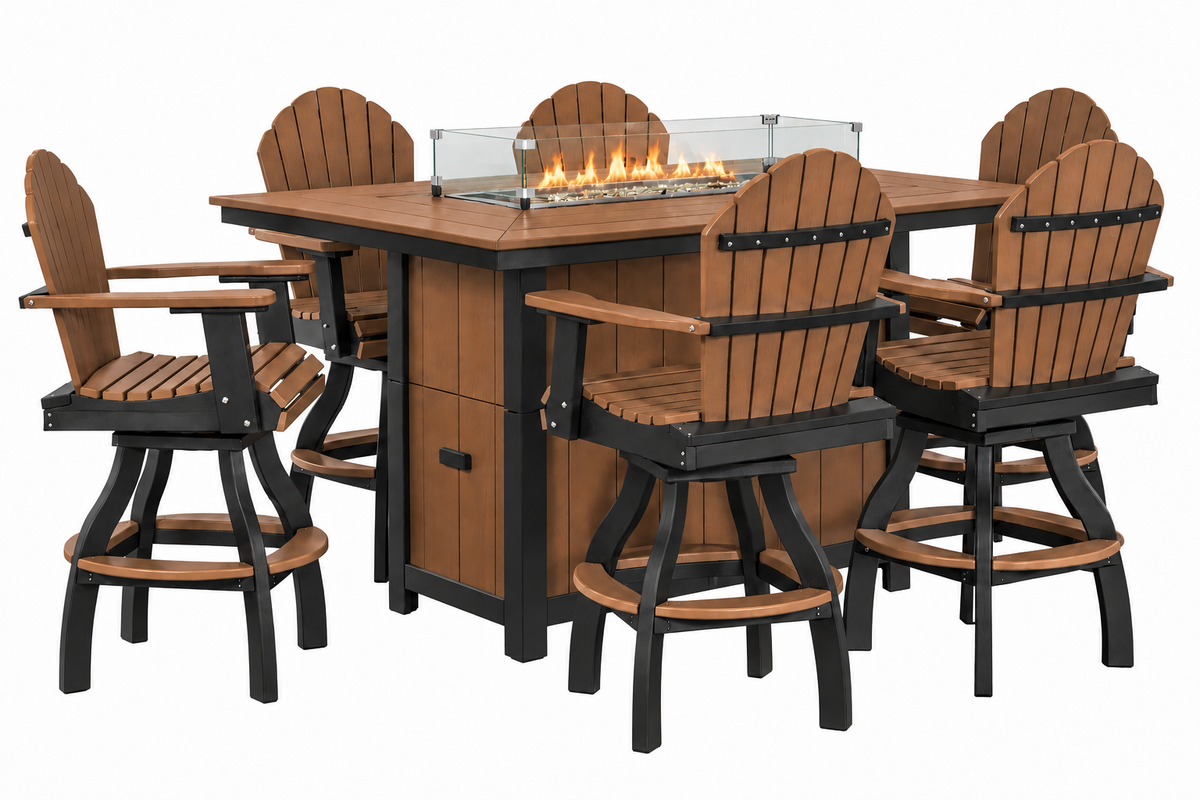 7-Piece Nantucket Counter Height Fire Pit Table Set