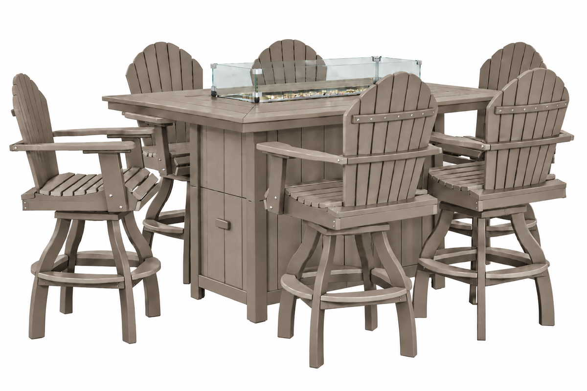 7-Piece Nantucket Counter Height Fire Pit Table Set
