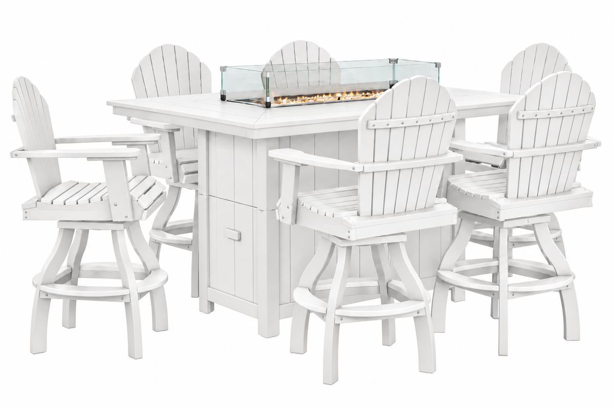 7-Piece Nantucket Counter Height Fire Pit Table Set