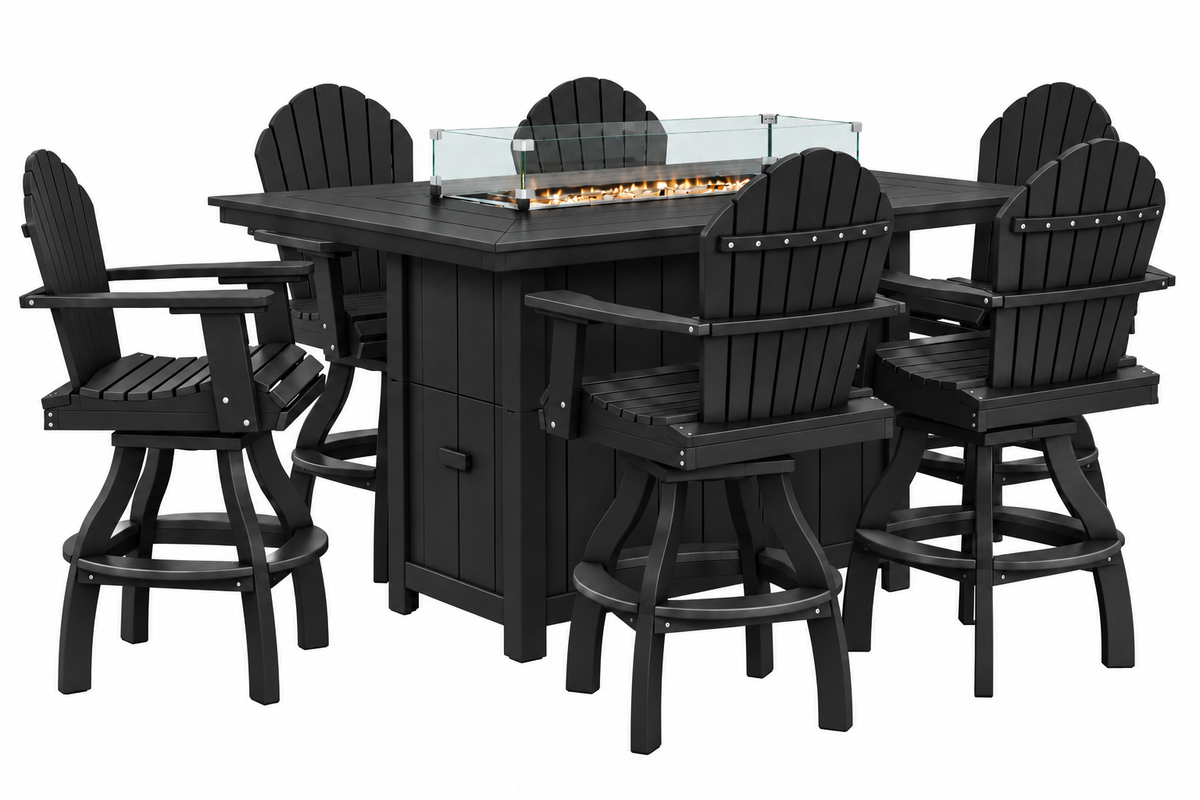 7-Piece Nantucket Counter Height Fire Pit Table Set