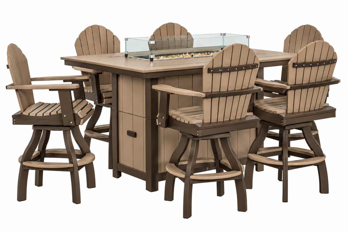 7-Piece Nantucket Counter Height Fire Pit Table Set