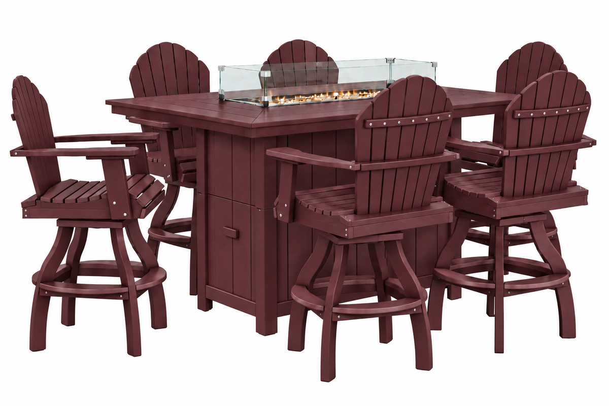 7-Piece Nantucket Counter Height Fire Pit Table Set