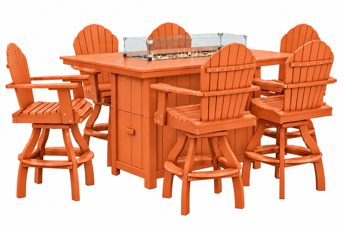 7-Piece Nantucket Counter Height Fire Pit Table Set