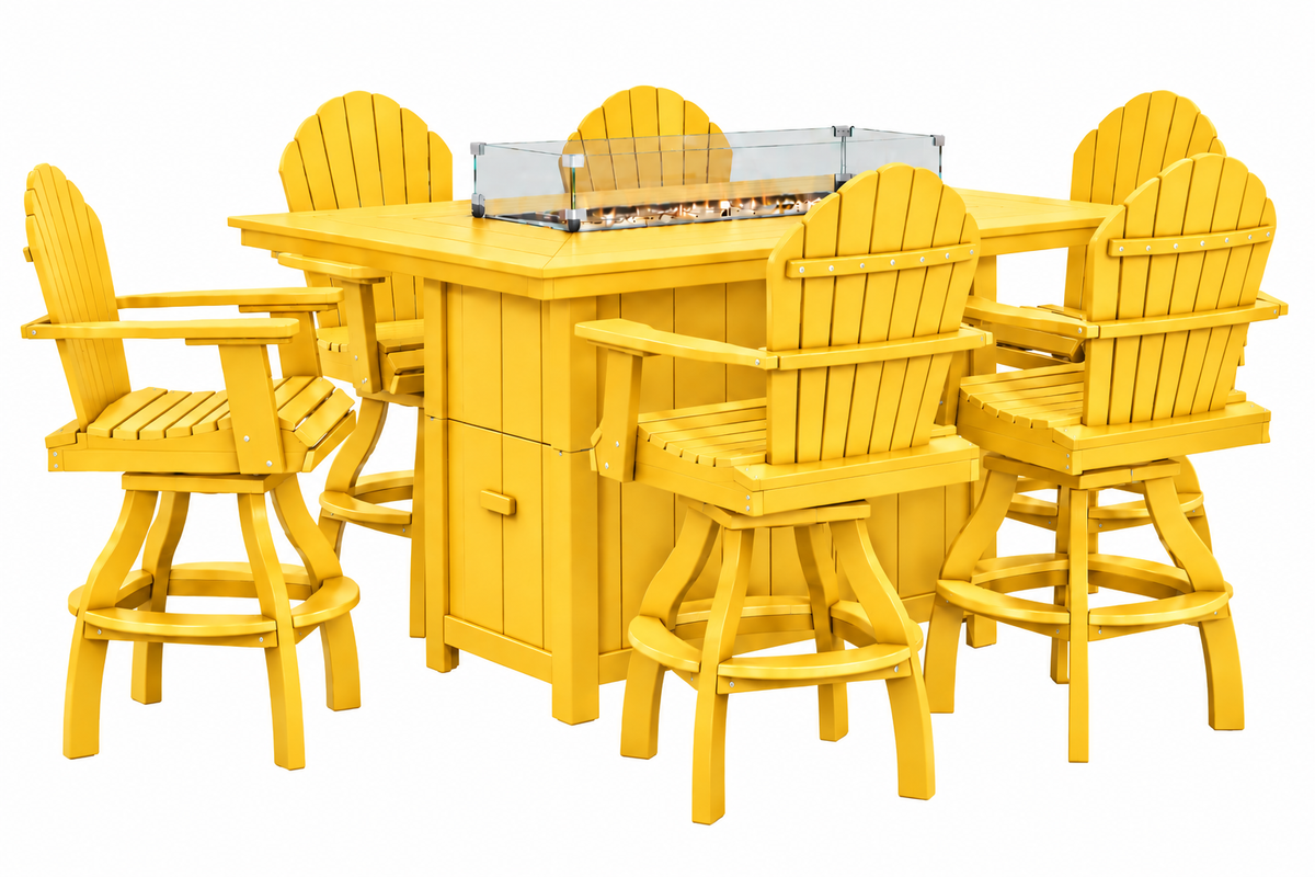 7-Piece Nantucket Counter Height Fire Pit Table Set