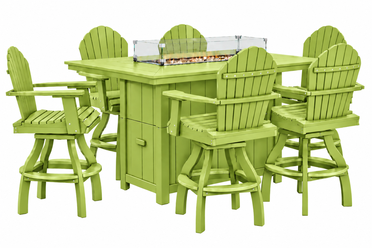 7-Piece Nantucket Counter Height Fire Pit Table Set
