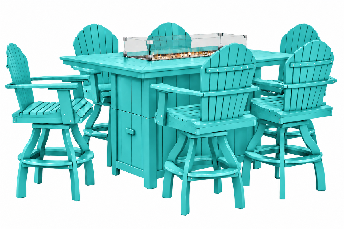 7-Piece Nantucket Counter Height Fire Pit Table Set