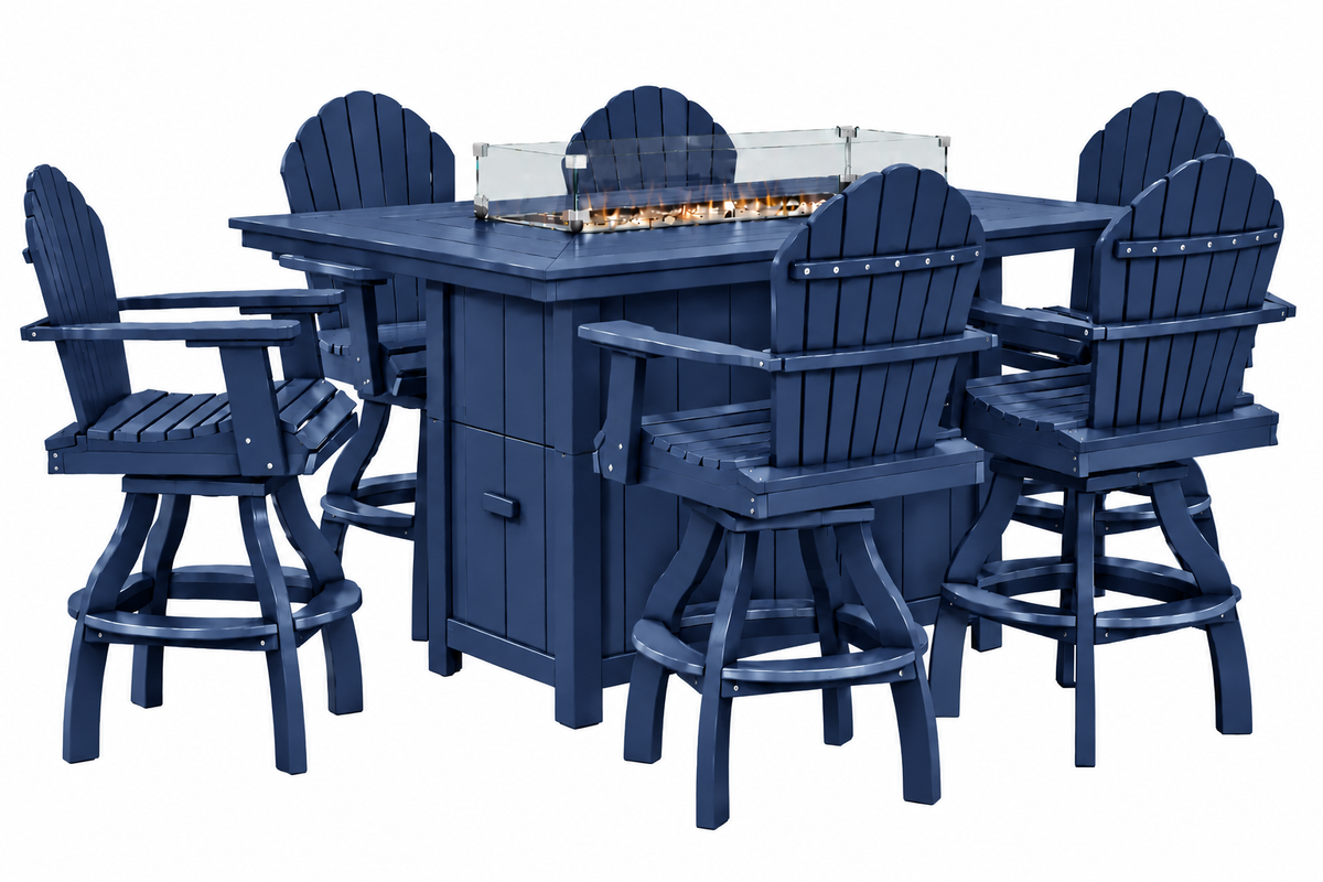 7-Piece Nantucket Counter Height Fire Pit Table Set