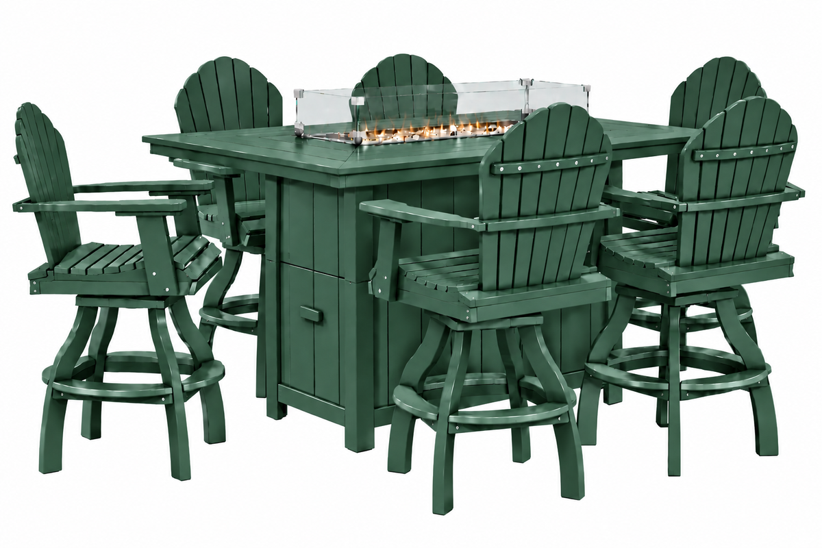 7-Piece Nantucket Counter Height Fire Pit Table Set