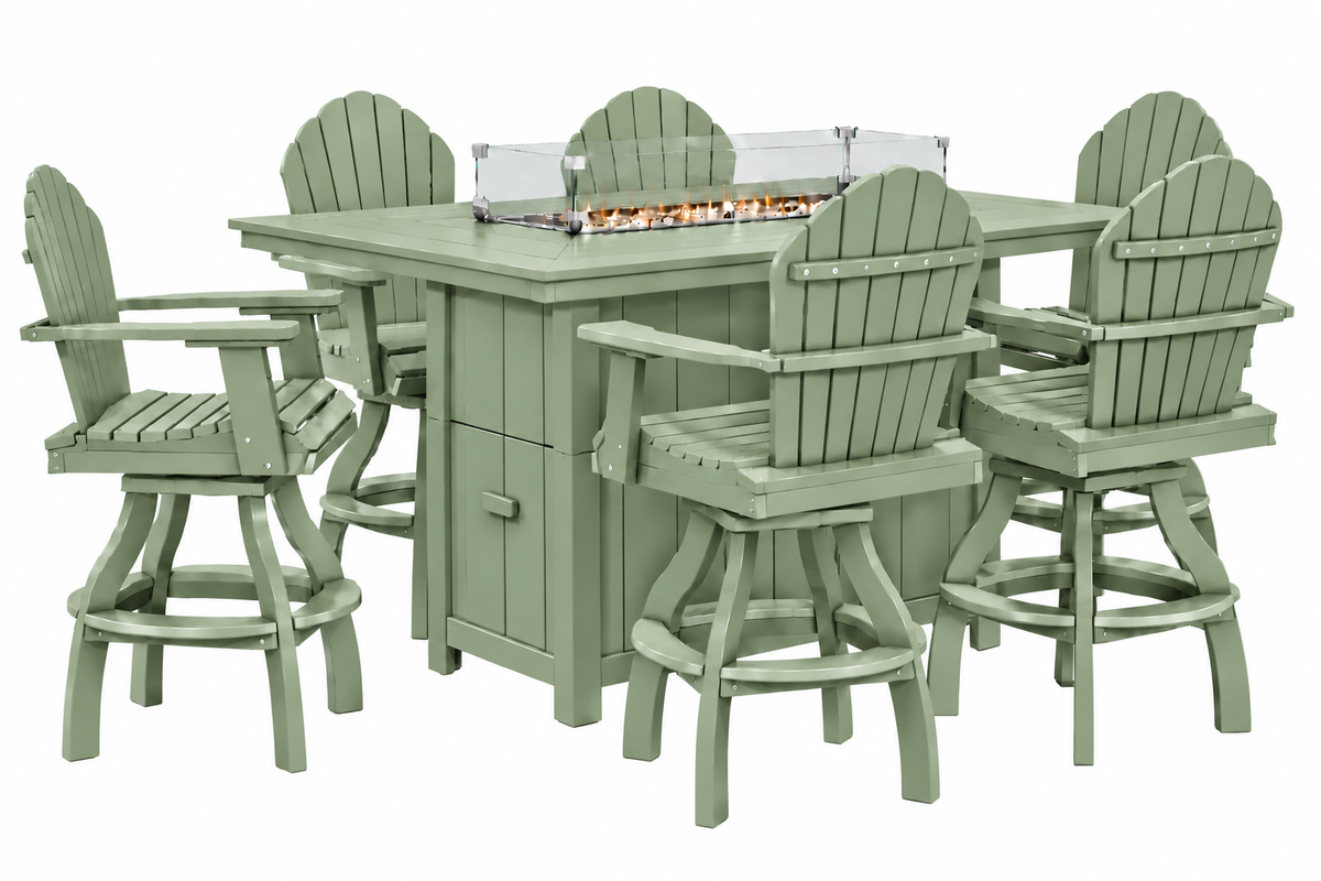 7-Piece Nantucket Counter Height Fire Pit Table Set