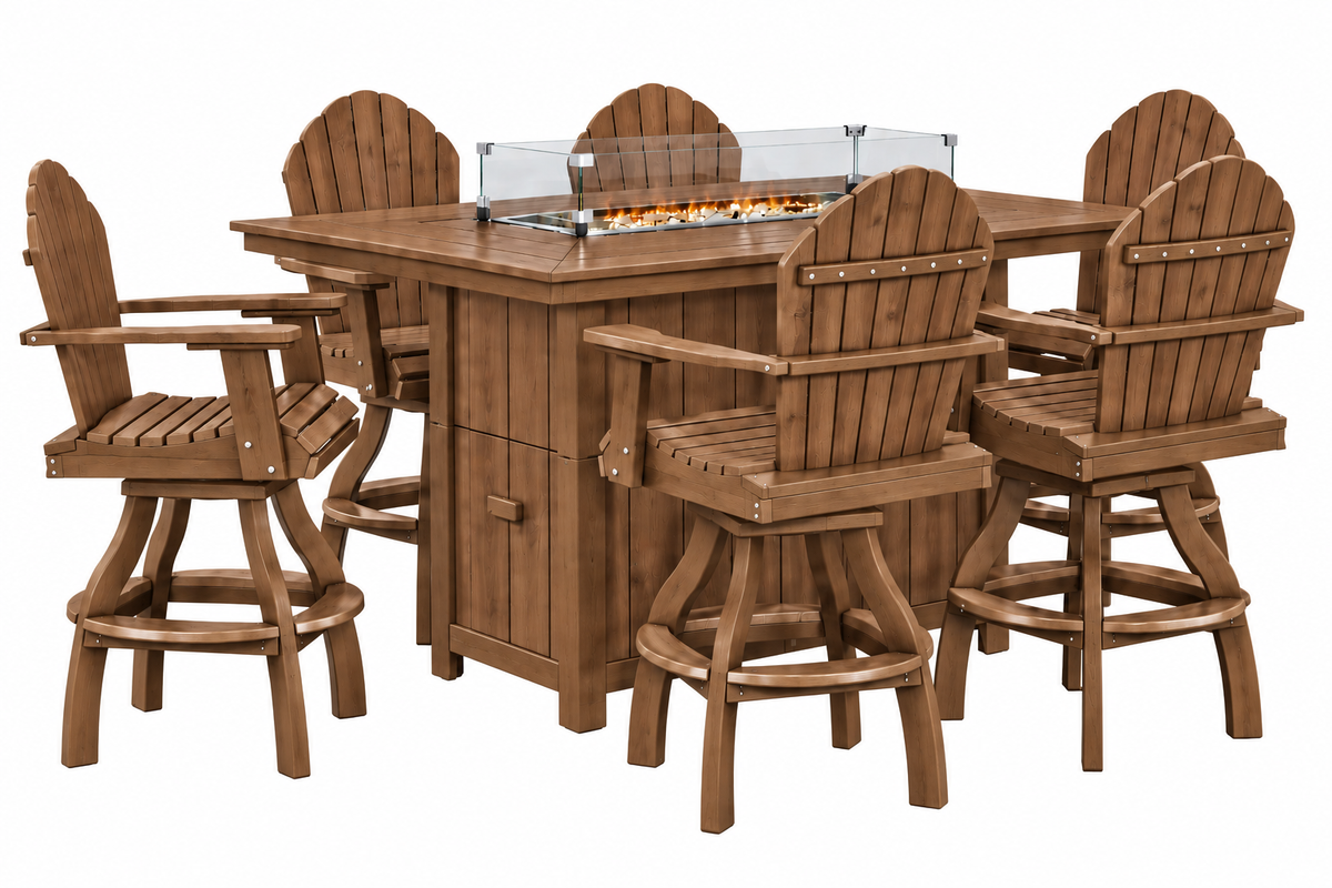 7-Piece Nantucket Counter Height Fire Pit Table Set