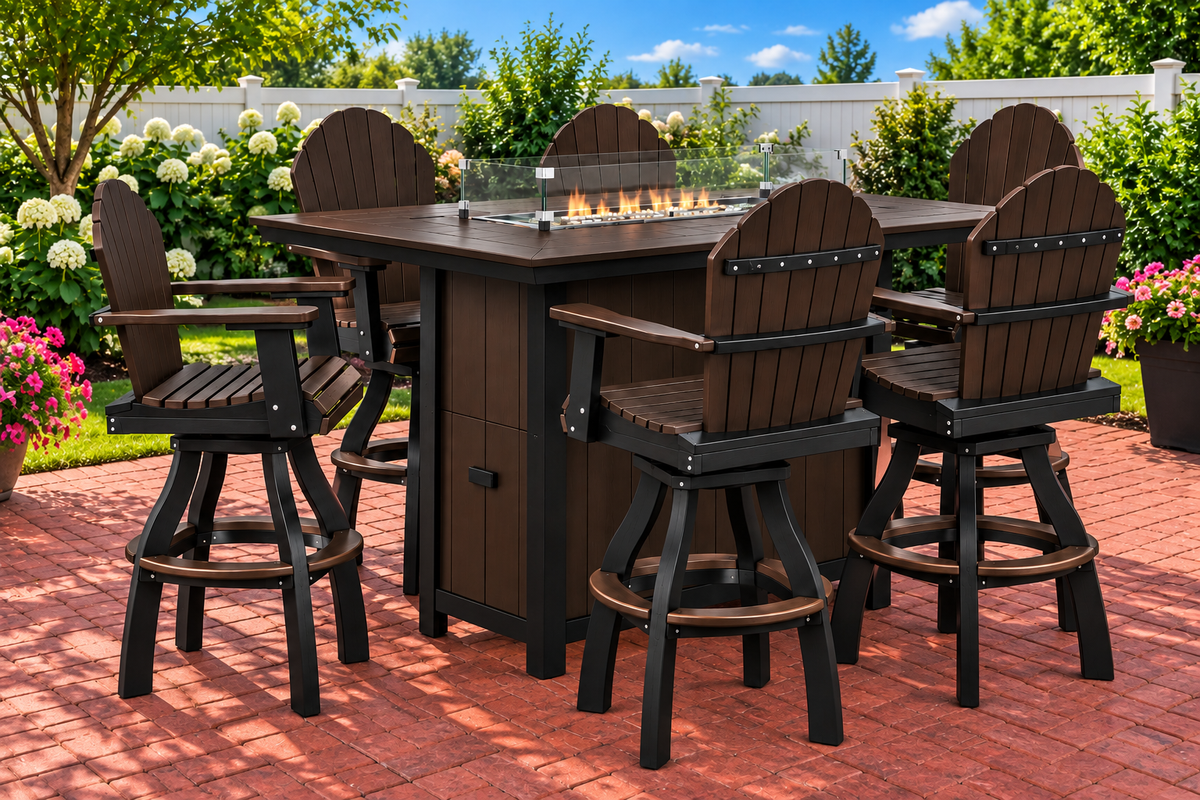 7-Piece Nantucket Pub Height Fire Pit Table Set