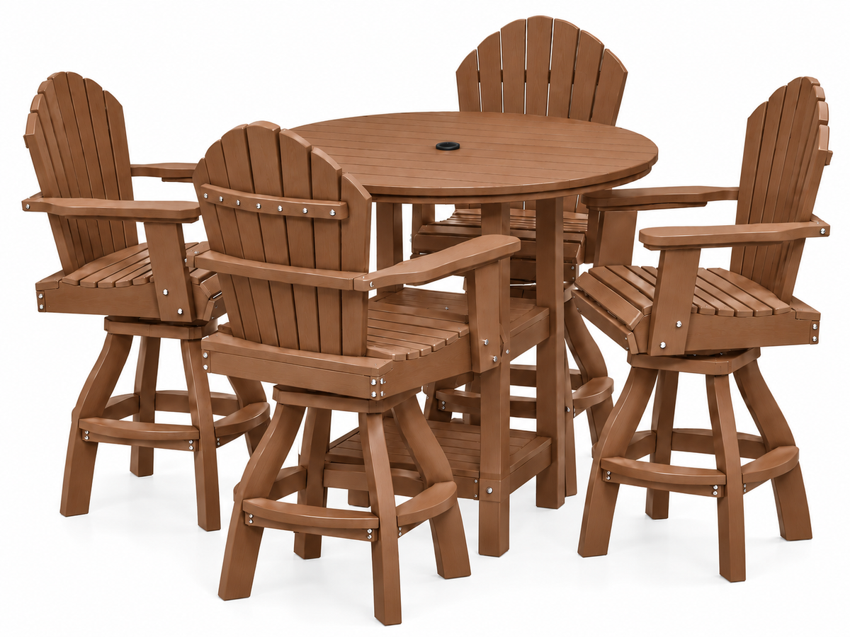 5-Piece Nantucket Swivel Pub Height Dining Table Set