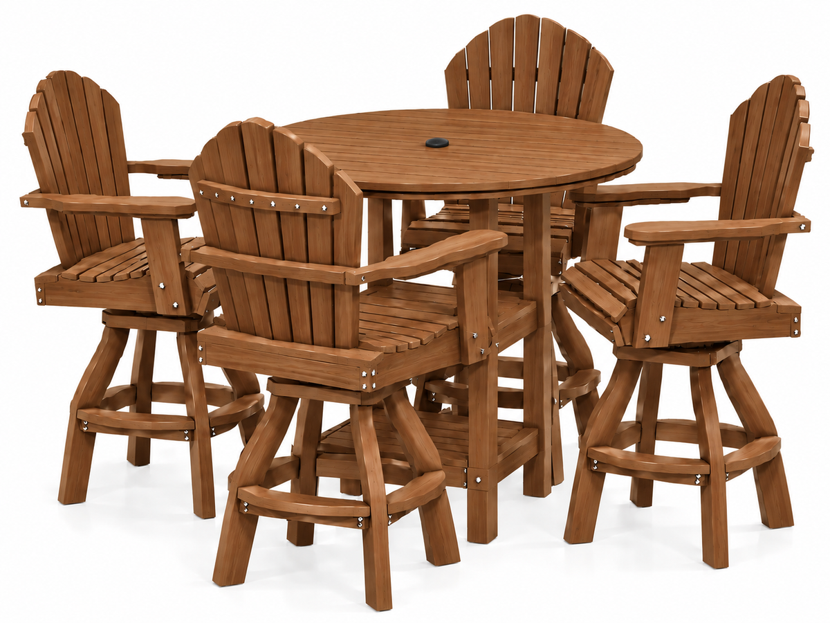 5-Piece Nantucket Swivel Pub Height Dining Table Set