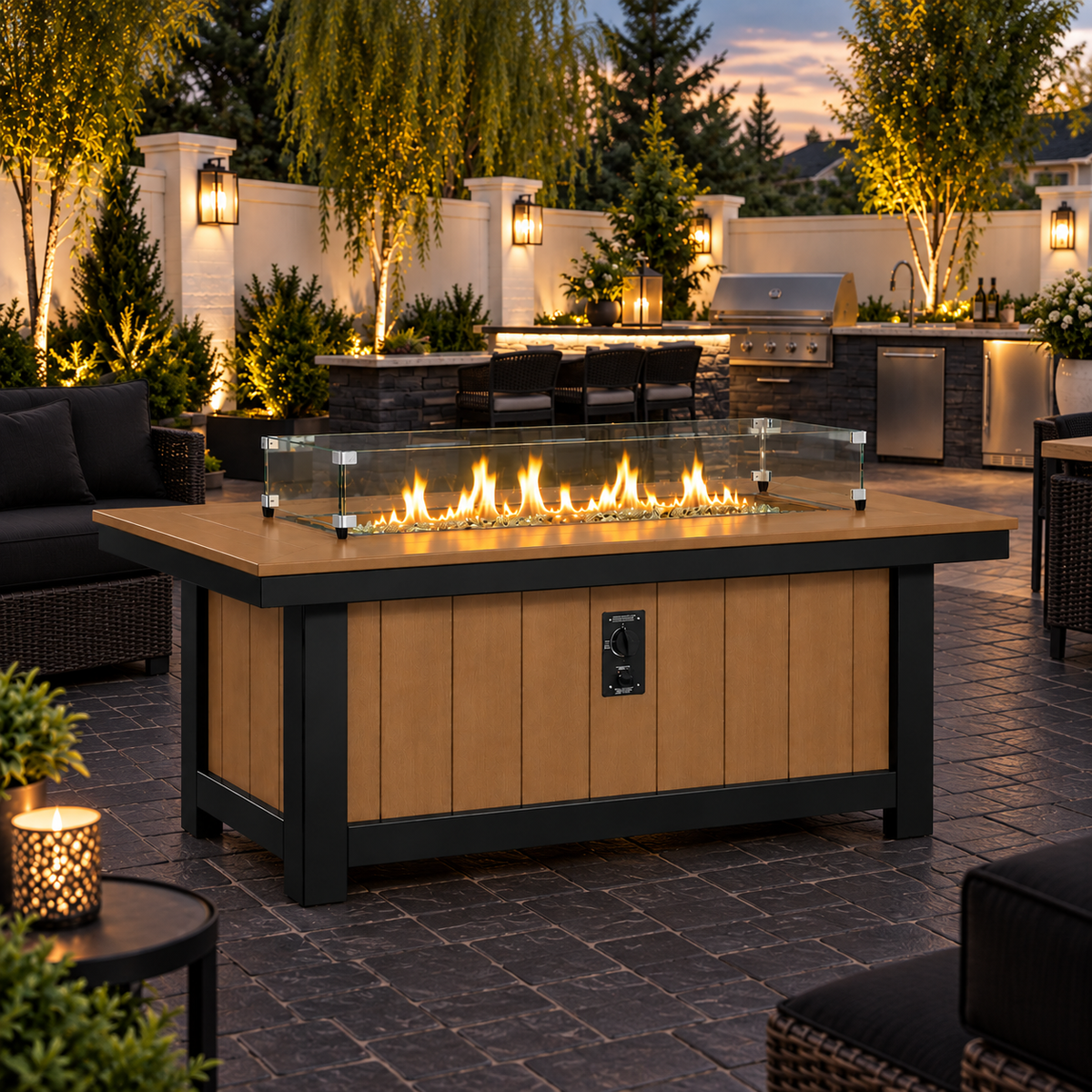 64x34" Nantucket Fire Pit Table