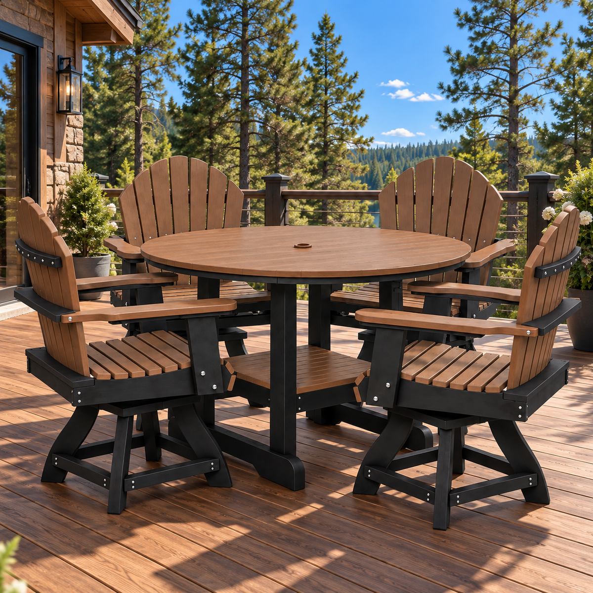 5-Piece Nantucket Swivel Dining Table Set