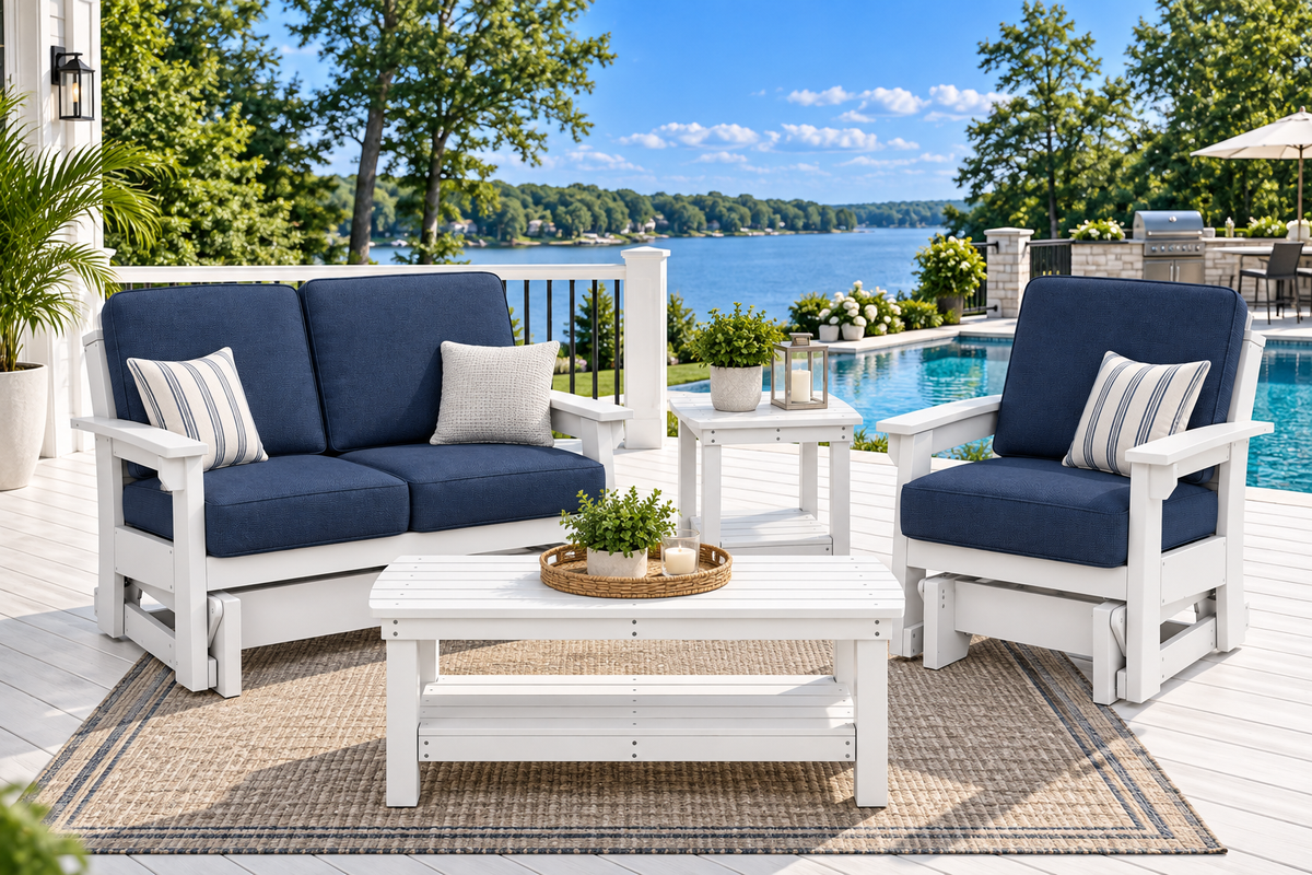 4- Piece Malibu Lounge Gliders Set - Sunbrella® Fabric