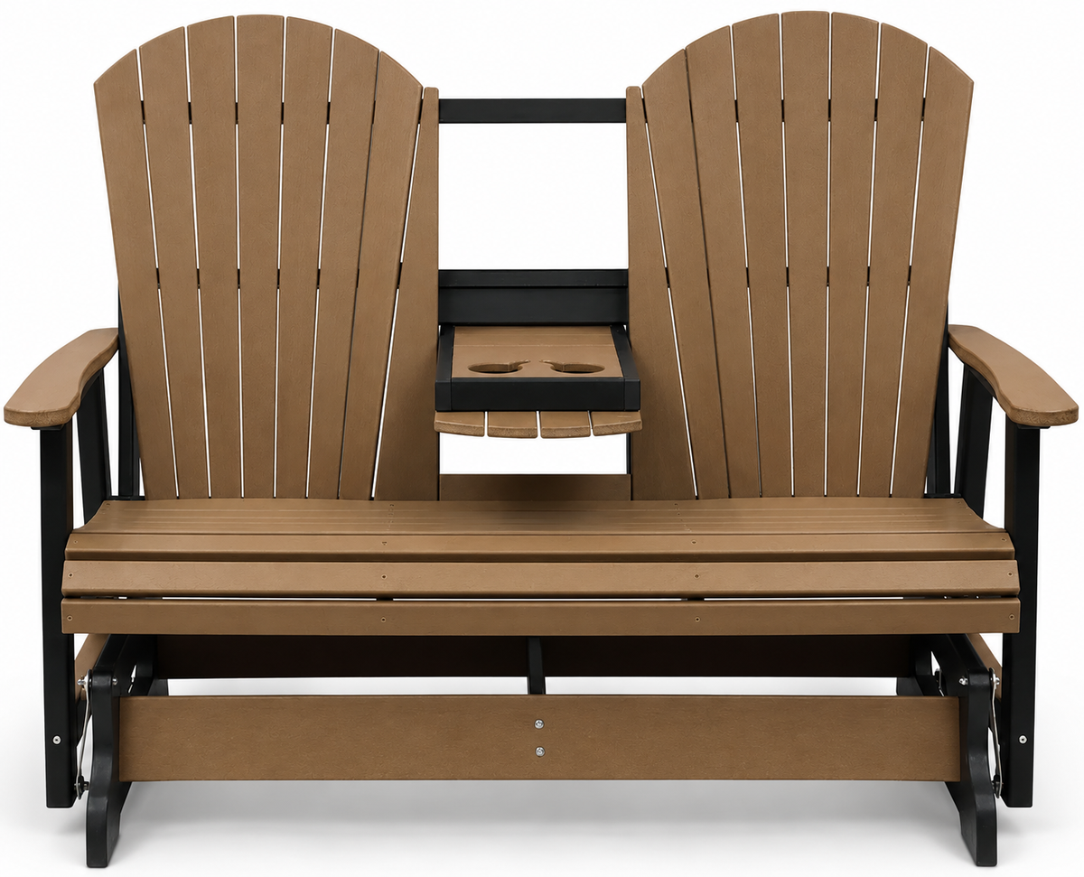 Classic Adirondack 5'ft Glider Console with Cupholders