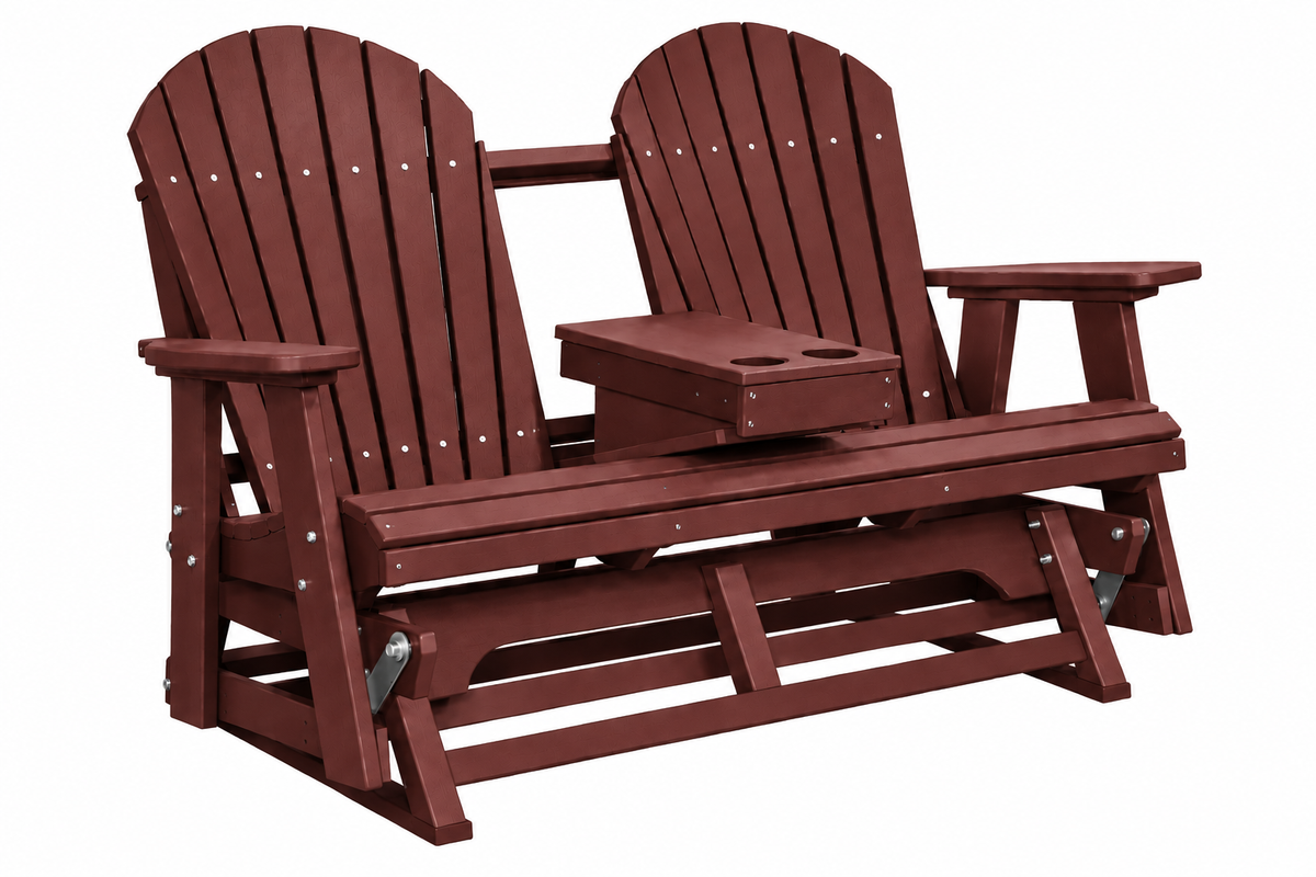 Adirondack 5'ft Glider With Flip-Down Console with Cupholders