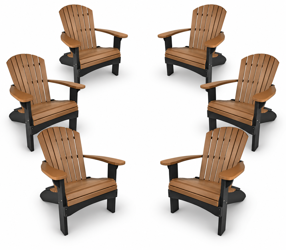 Set of 6 Adirondack Chairs Original King Size