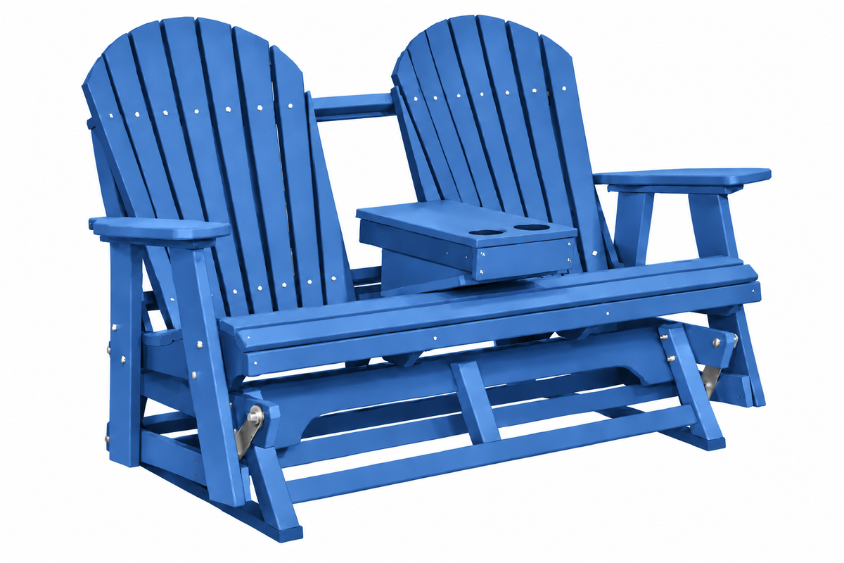 Adirondack 5'ft Glider With Flip-Down Console with Cupholders