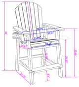 DURAWEATHER POLY® Counter Height Bistro Tete-a-tete With Cupholders