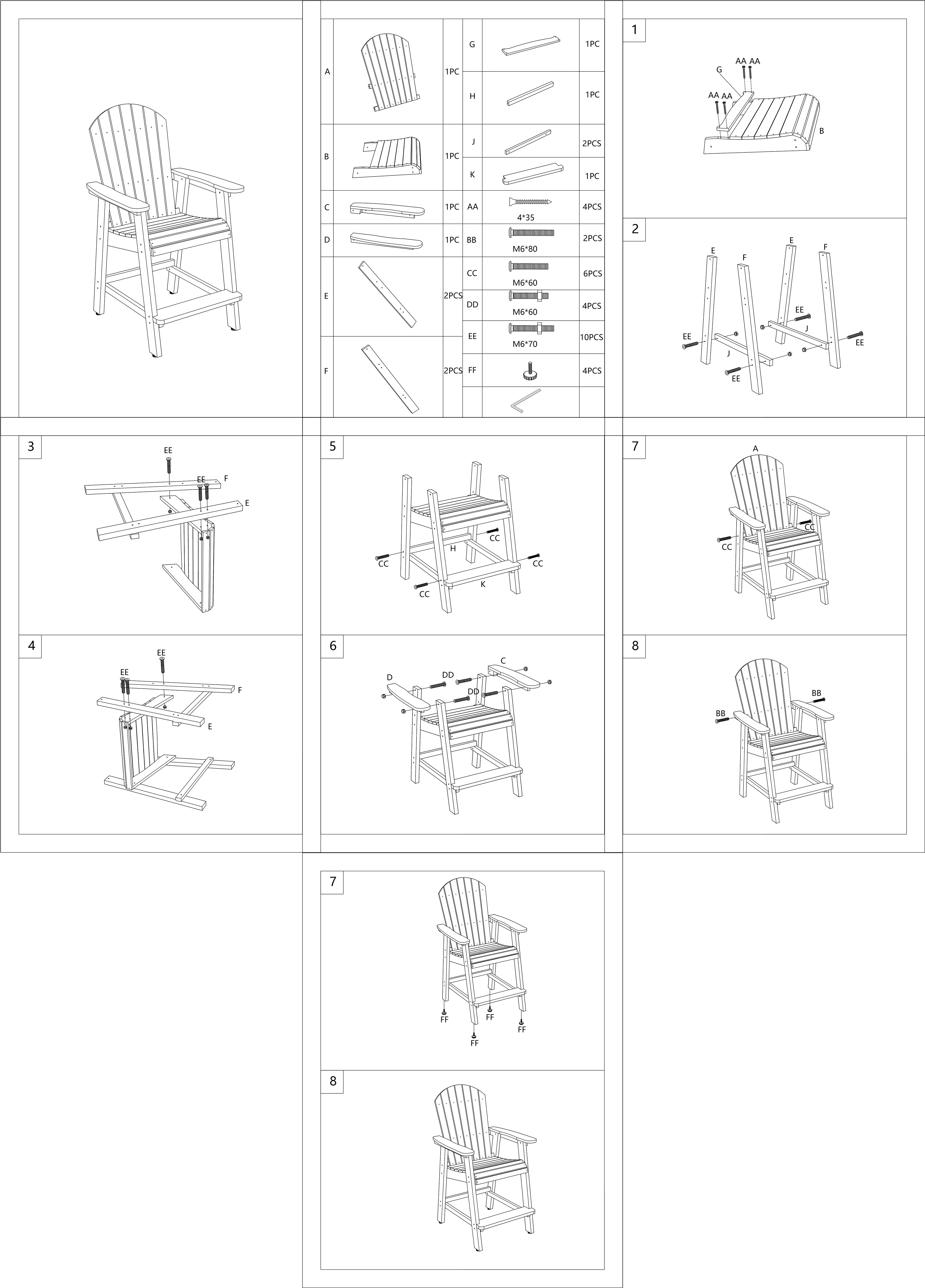 DURAWEATHER POLY® 5-Piece Outdoor Counter Height Dining Table Set