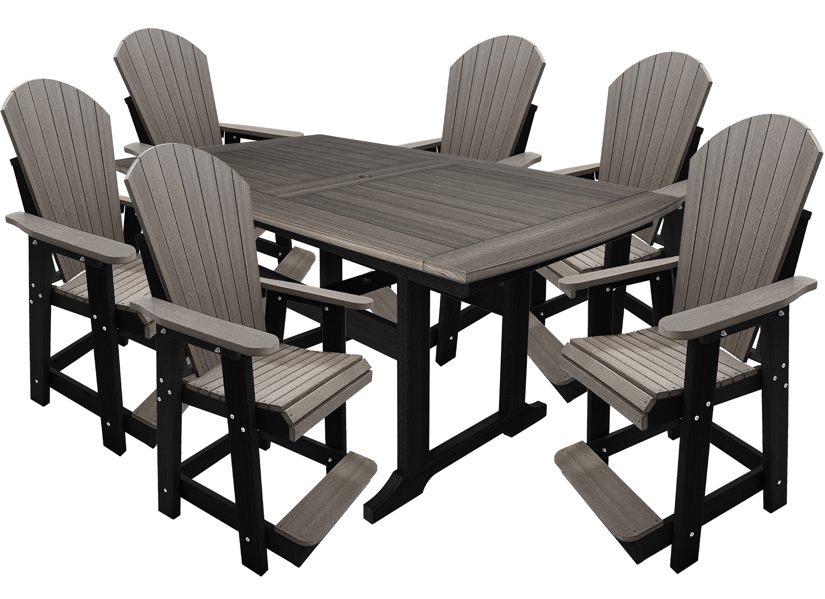 DURAWEATHER POLY® 7-Piece Lakeside Adirondack Counter Height Dining Table Set