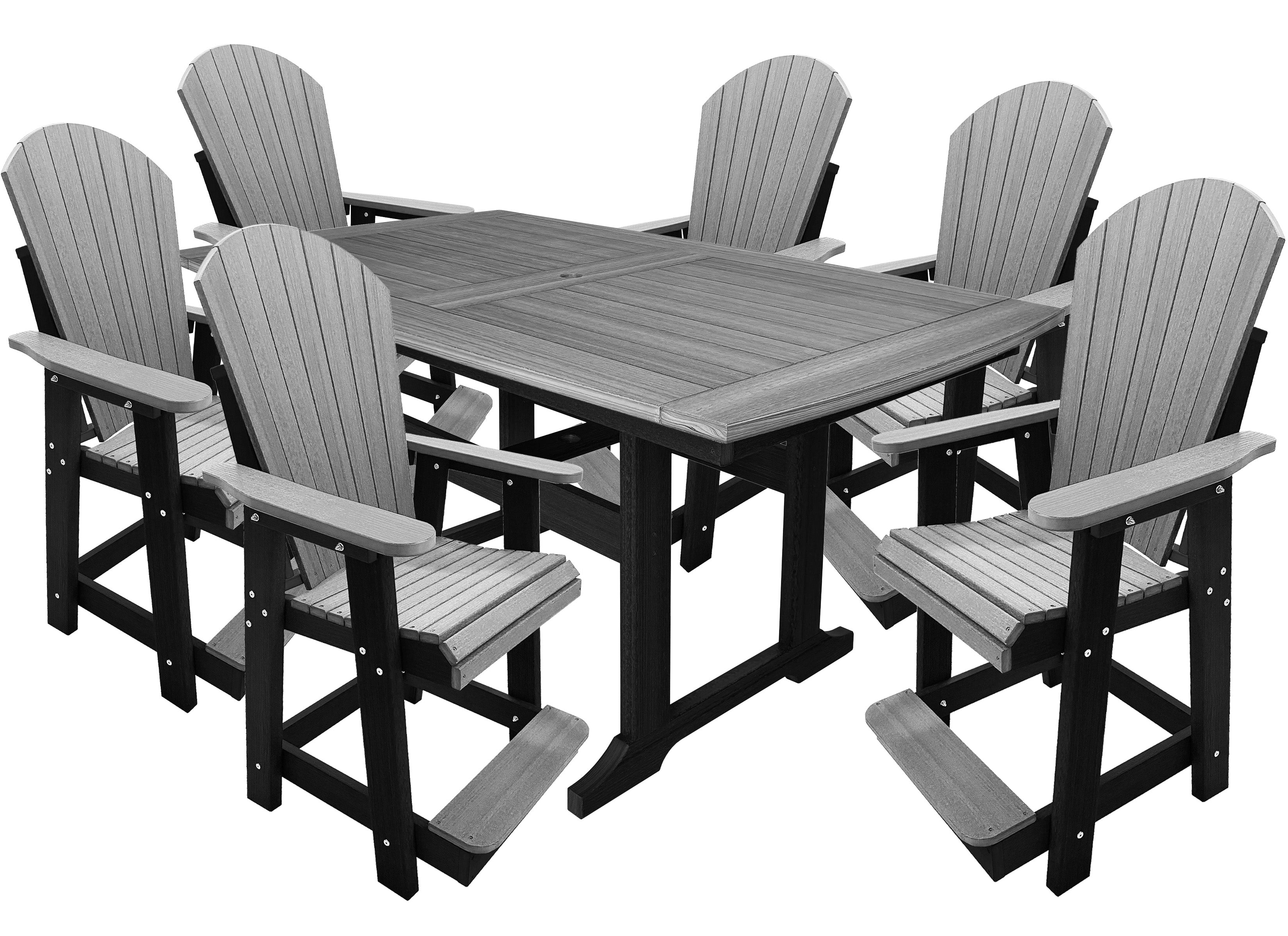 DURAWEATHER POLY® 7-Piece Lakeside Adirondack Counter Height Dining Table Set