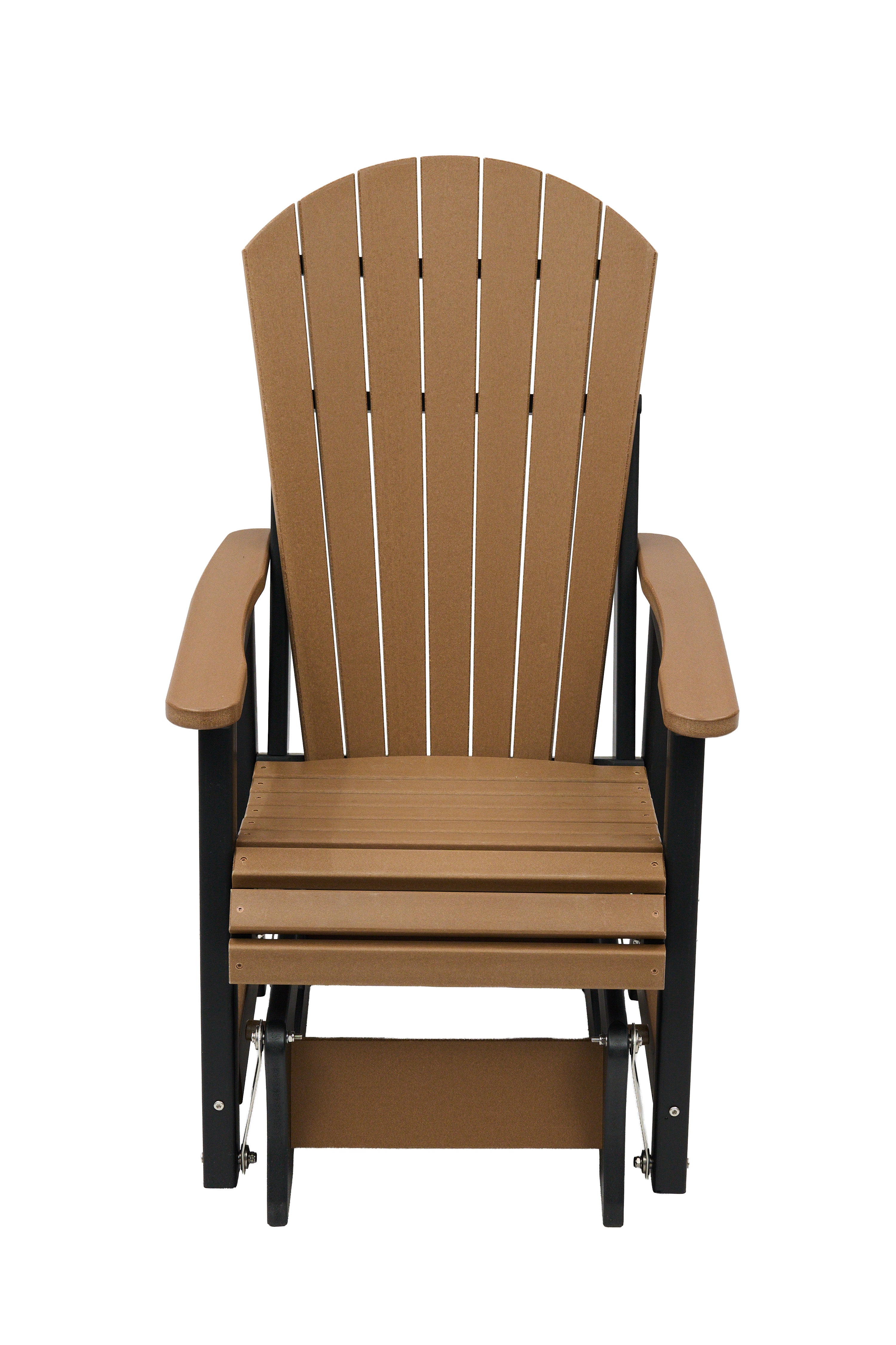 Set of 2 Classic Adirondack Single Gliders With Folding End Table